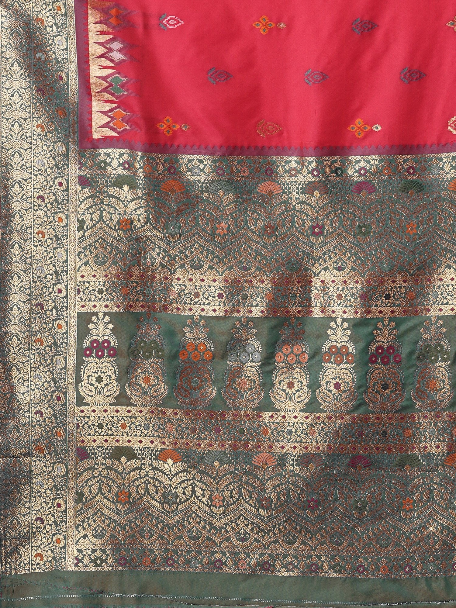 Pink Silk Saree with Zari Border - Ressa