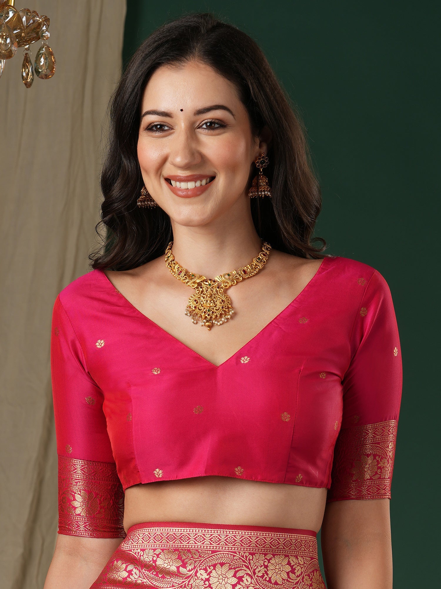 Pink Silk Saree with Zari Butis - Ressa