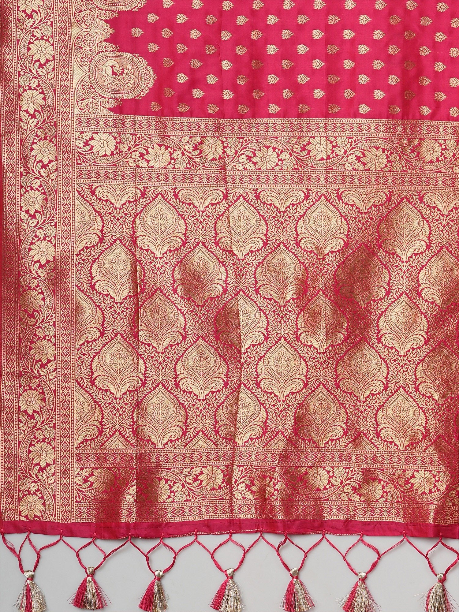 Pink Silk Saree with Zari Butis - Ressa