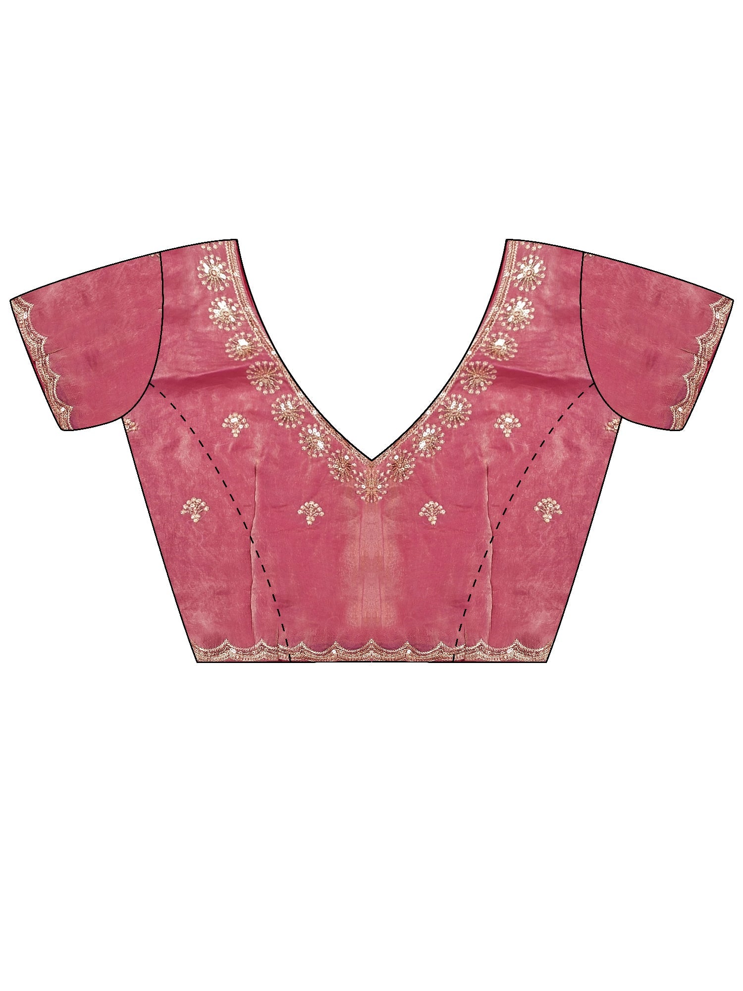 Pink Tissue Silk Saree with Embroidered Border - Ressa
