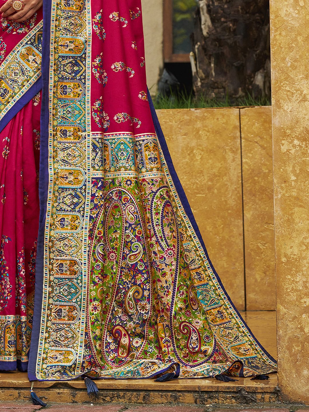 Pink Tussar Silk Saree - Ressa