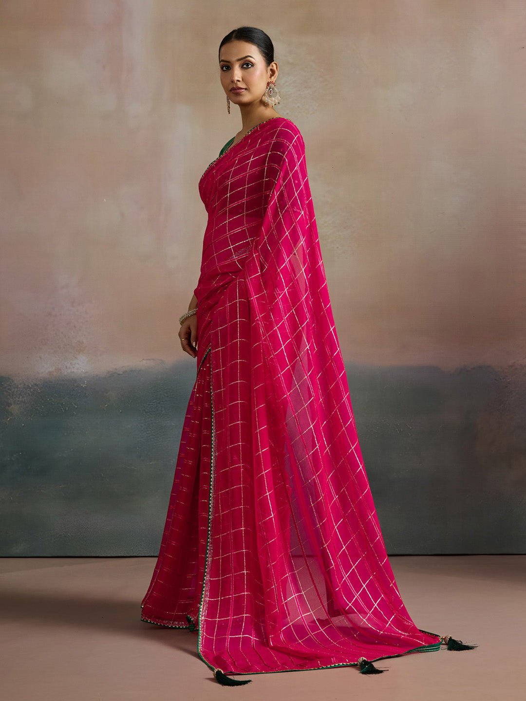 Pink Viscose Silk Zari Woven Saree - Ressa