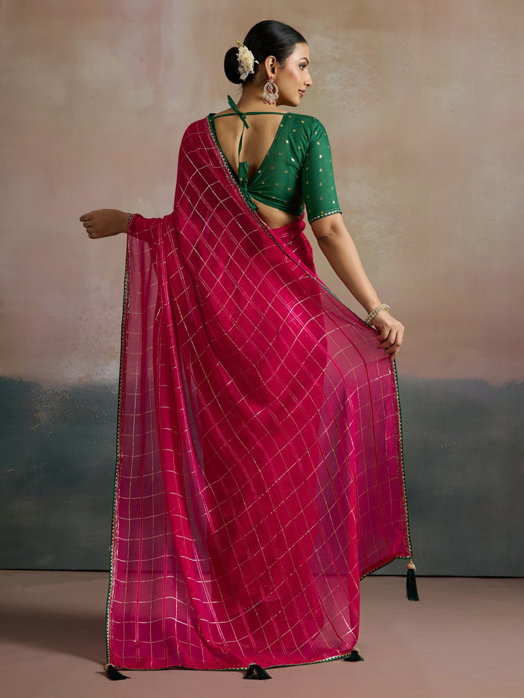 Pink Viscose Silk Zari Woven Saree - Ressa