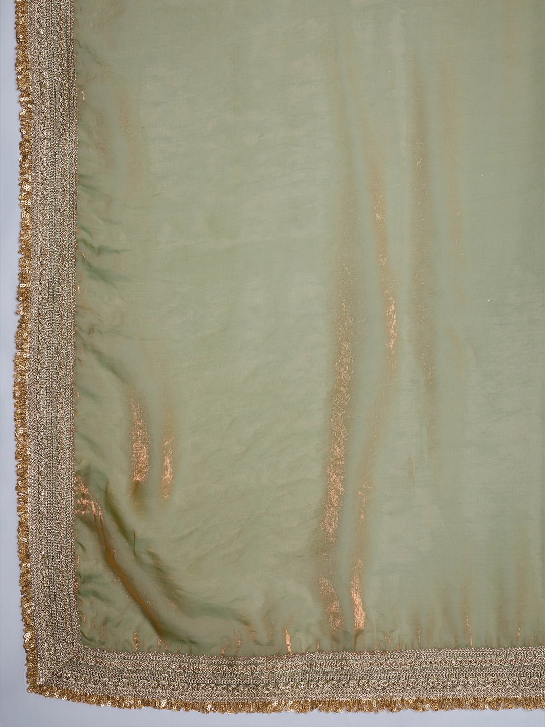 Pista Green Chiffon Embroidered Border Saree - Ressa
