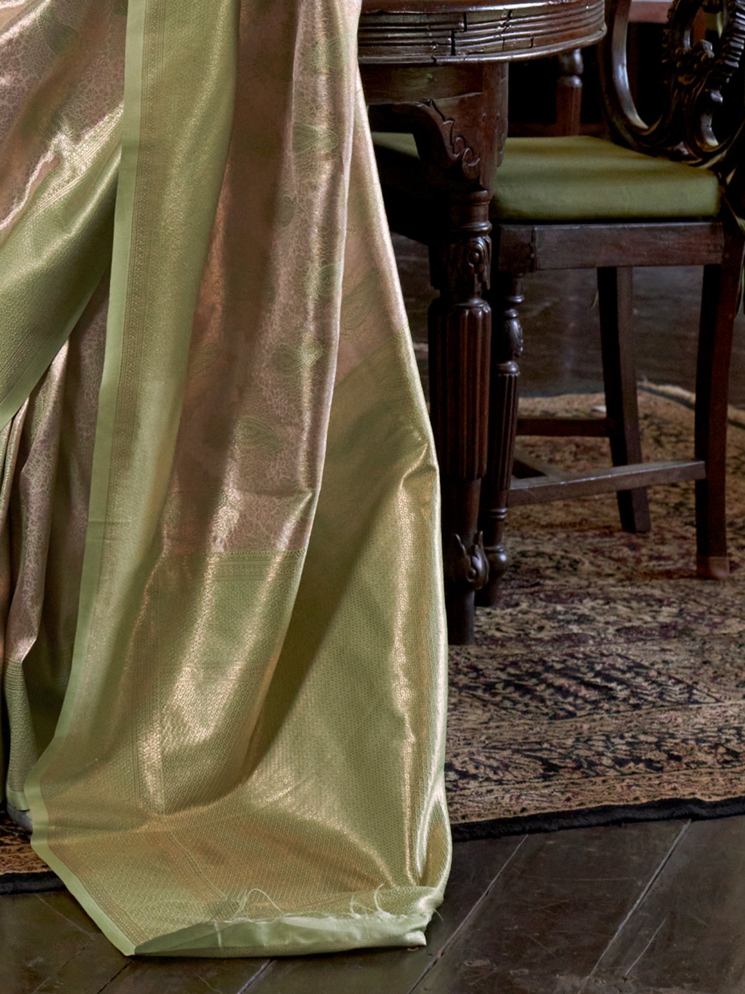 Pistachio Green kanjivaram Saree - Ressa