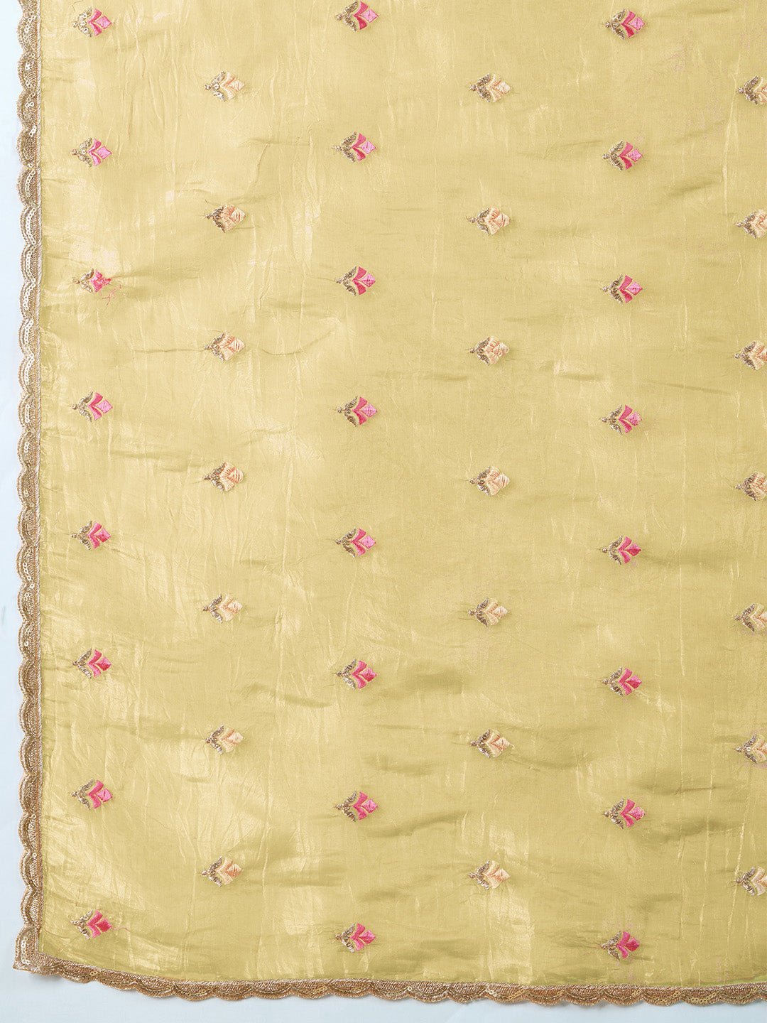 Pistachio Green Organza Silk Embroidered Saree with Blouse - Ressa