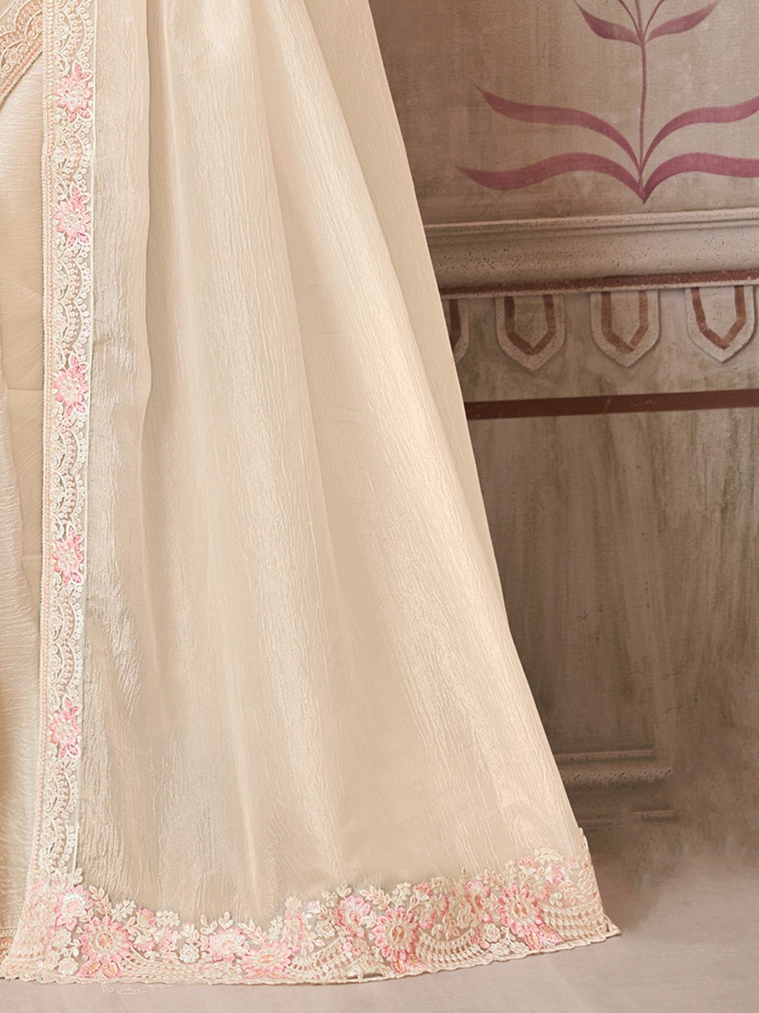 Polyester Embroidered Border Modern Aesthetic - Ressa