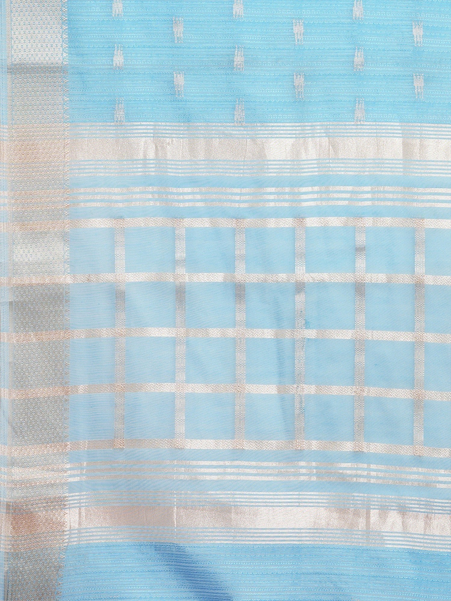 Powder Blue Tissue Organza Saree - Ressa