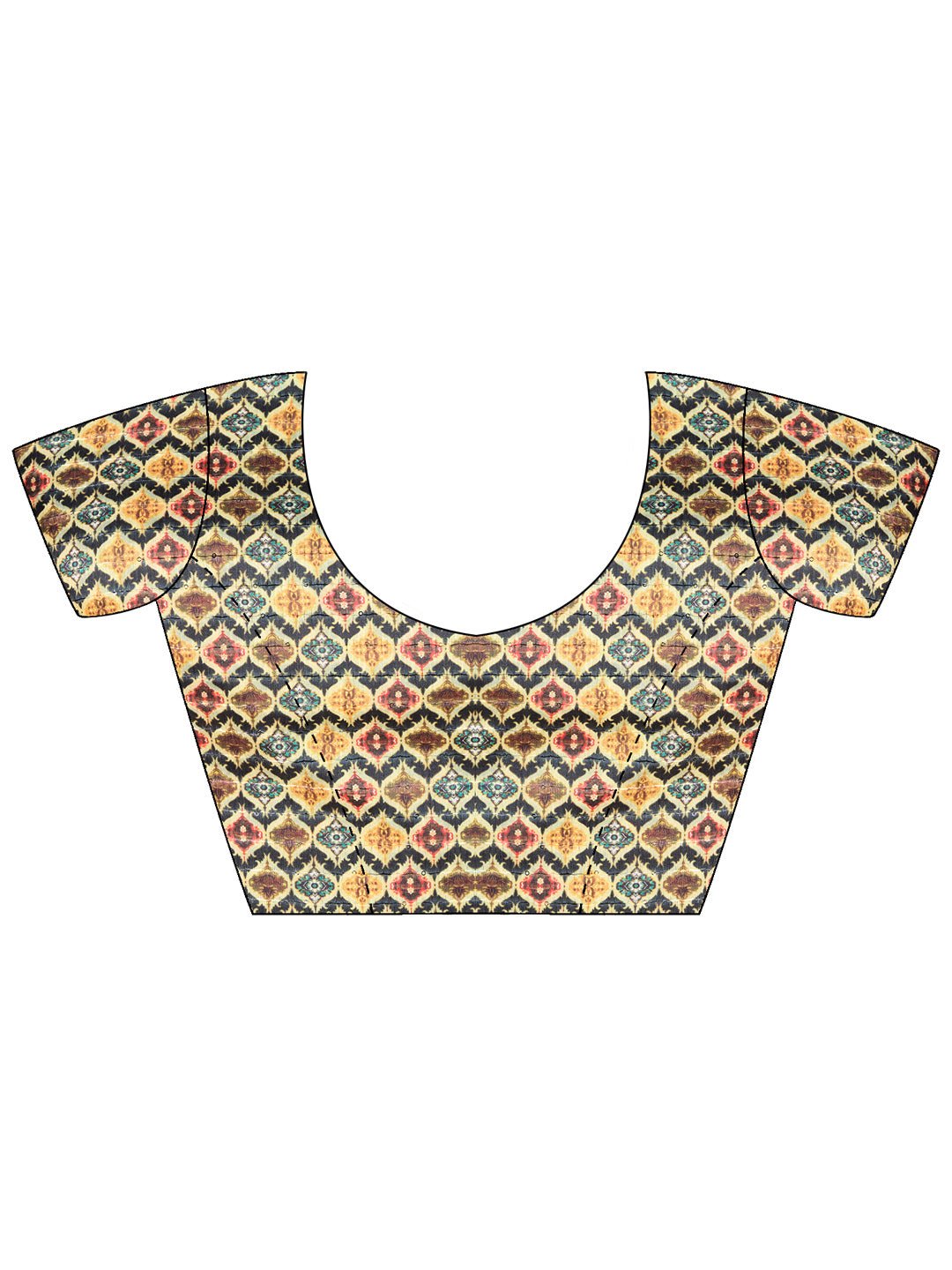 Multicoloured Lycra Unstiched Blouse Design - Ressa