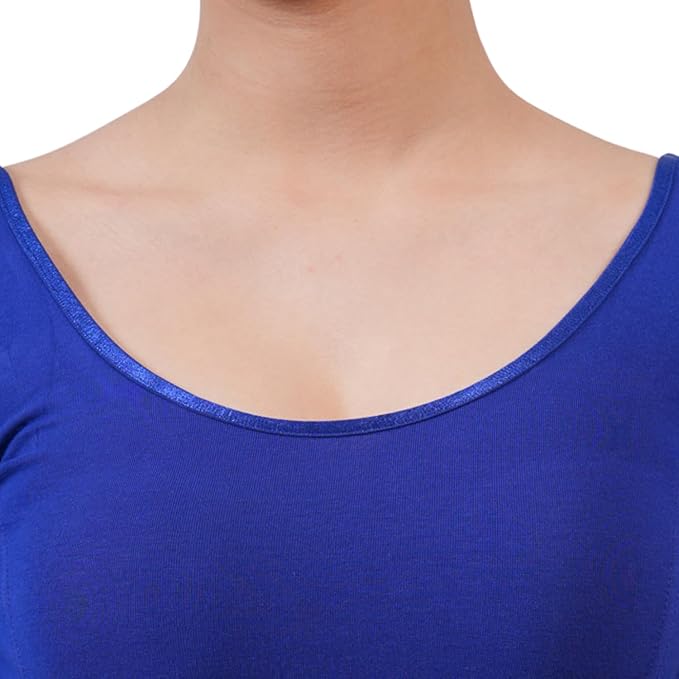 Blue Cotton Round Neck design Blouse - Ressa