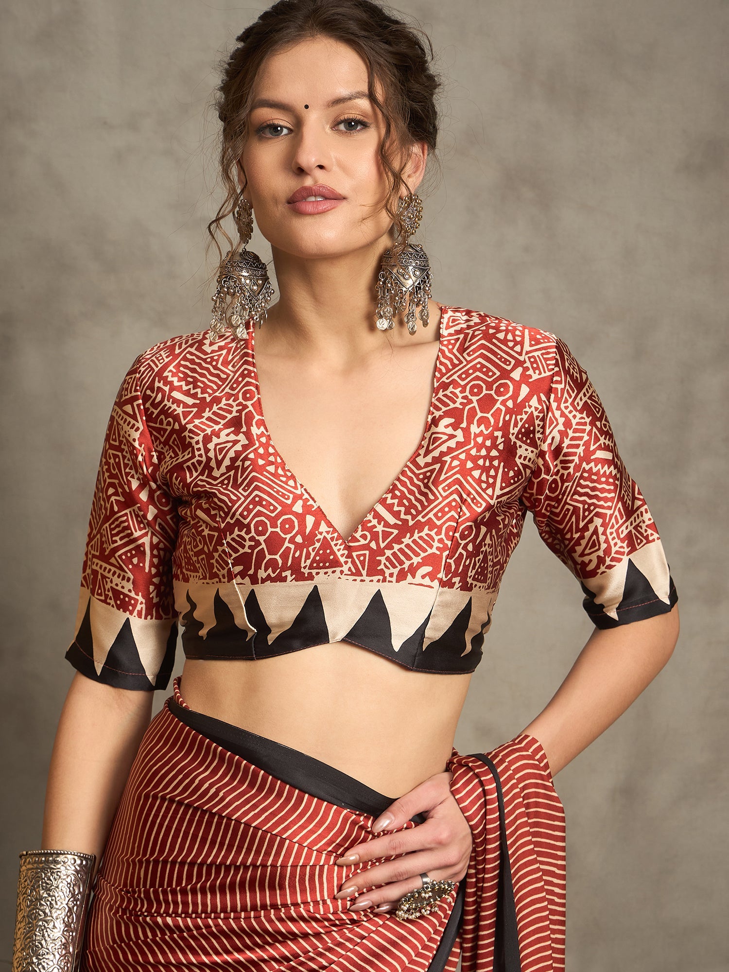 Pure Crepe Striped Saree - Ressa