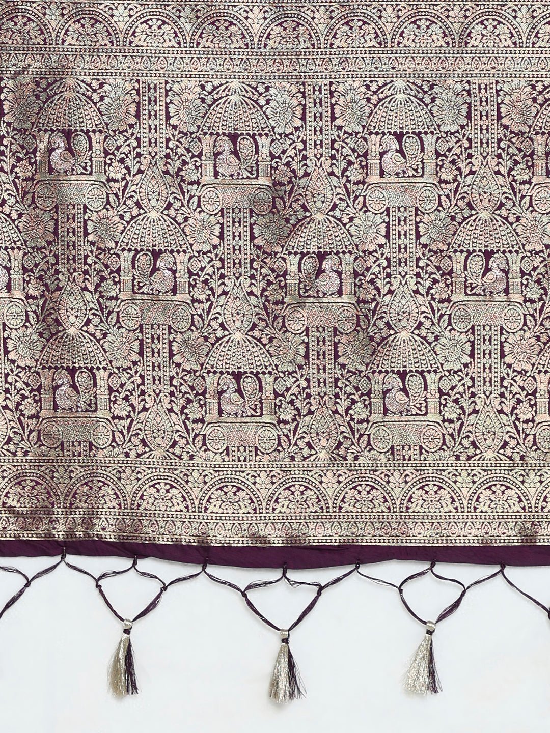 Pure Silk Banarasi Saree in Deep Purple - Ressa