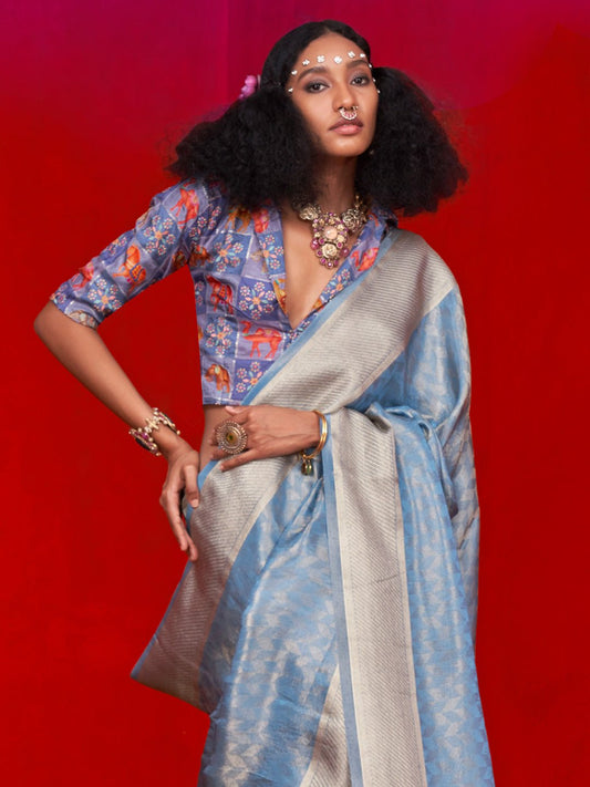 Pure Viscose Zari Tissue saree - Ressa