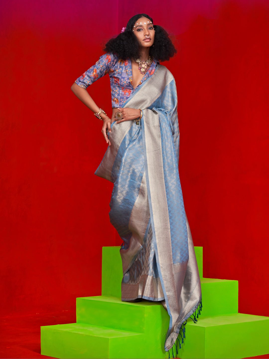 Pure Viscose Zari Tissue saree - Ressa