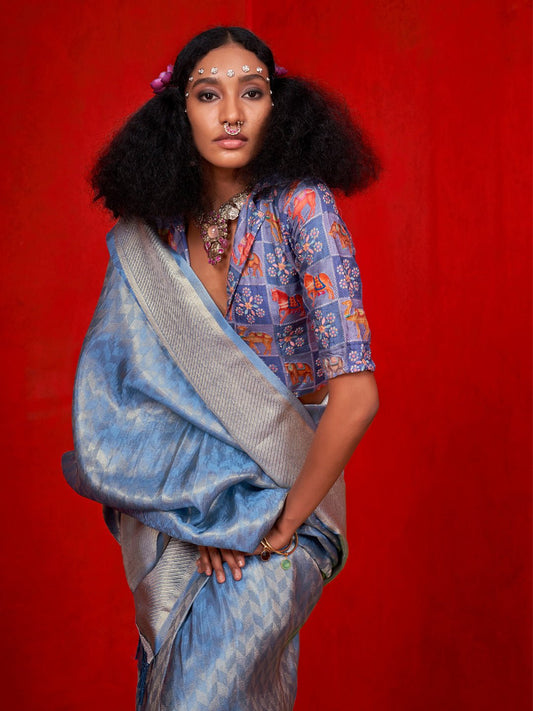 Pure Viscose Zari Tissue saree - Ressa