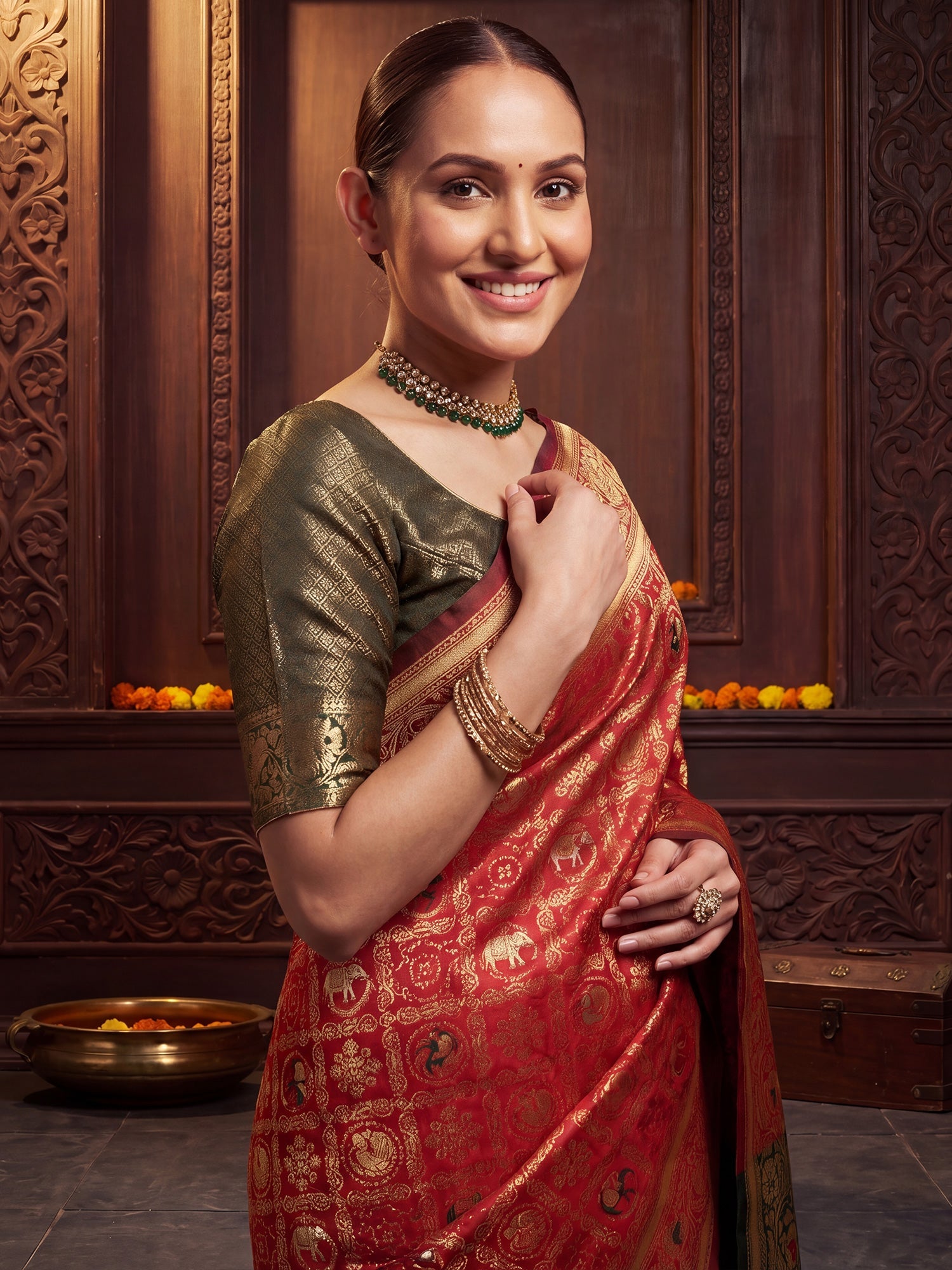 Purple Banarasi Silk Heritage Paisley Butti Weave Saree - Ressa