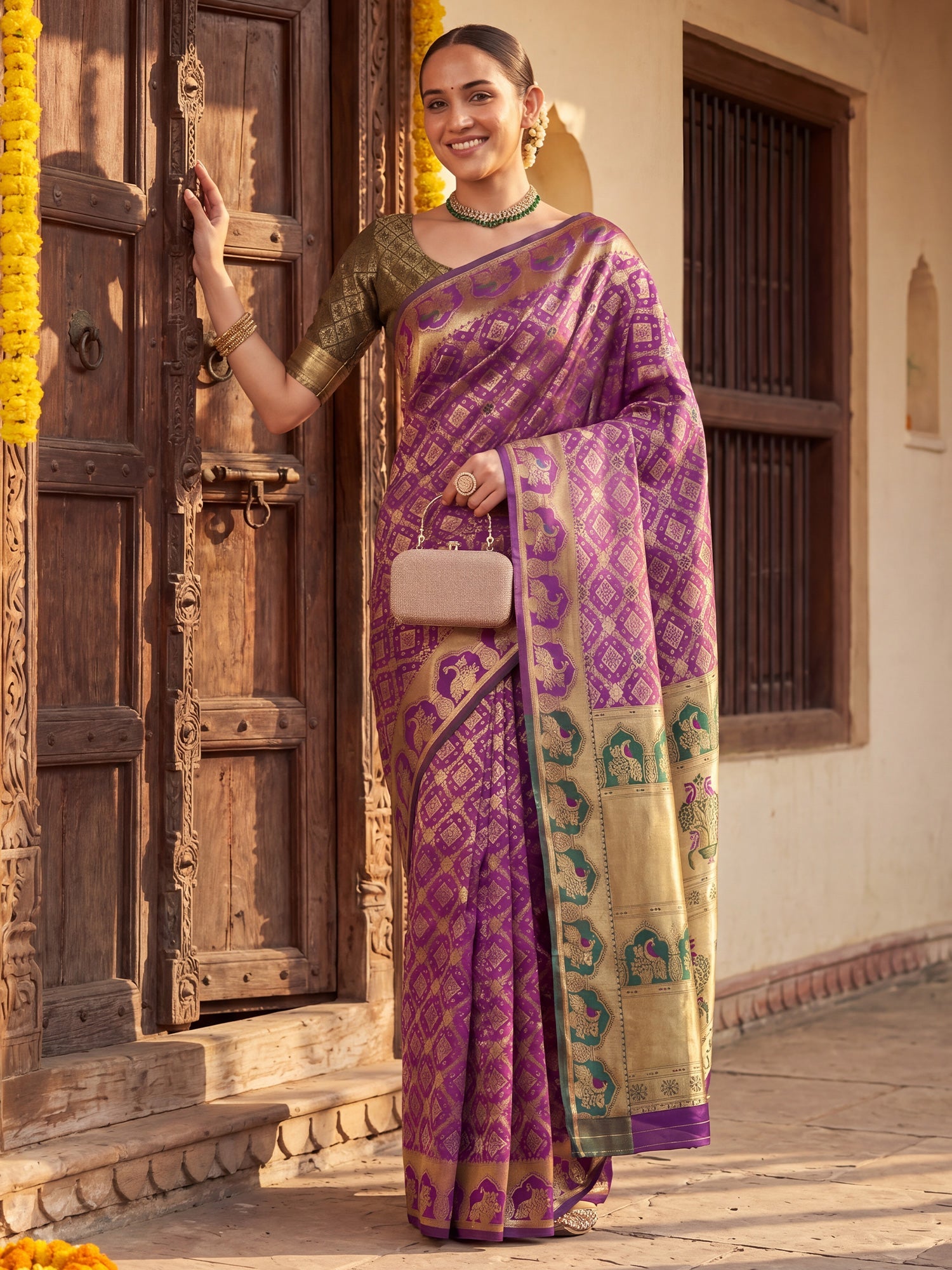 Purple Banarasi Silk Heritage Zari Weave - Ressa
