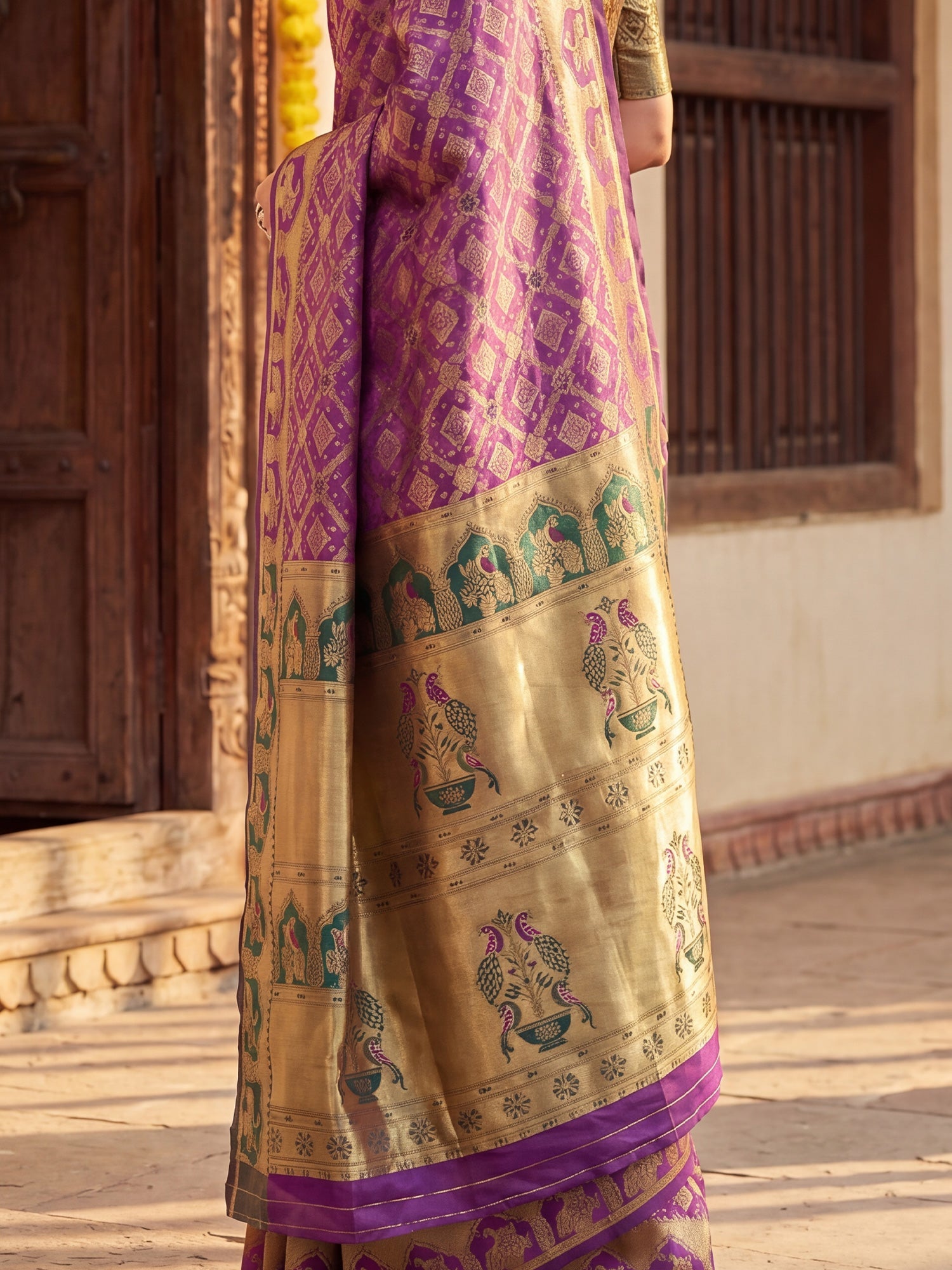 Purple Banarasi Silk Heritage Zari Weave - Ressa