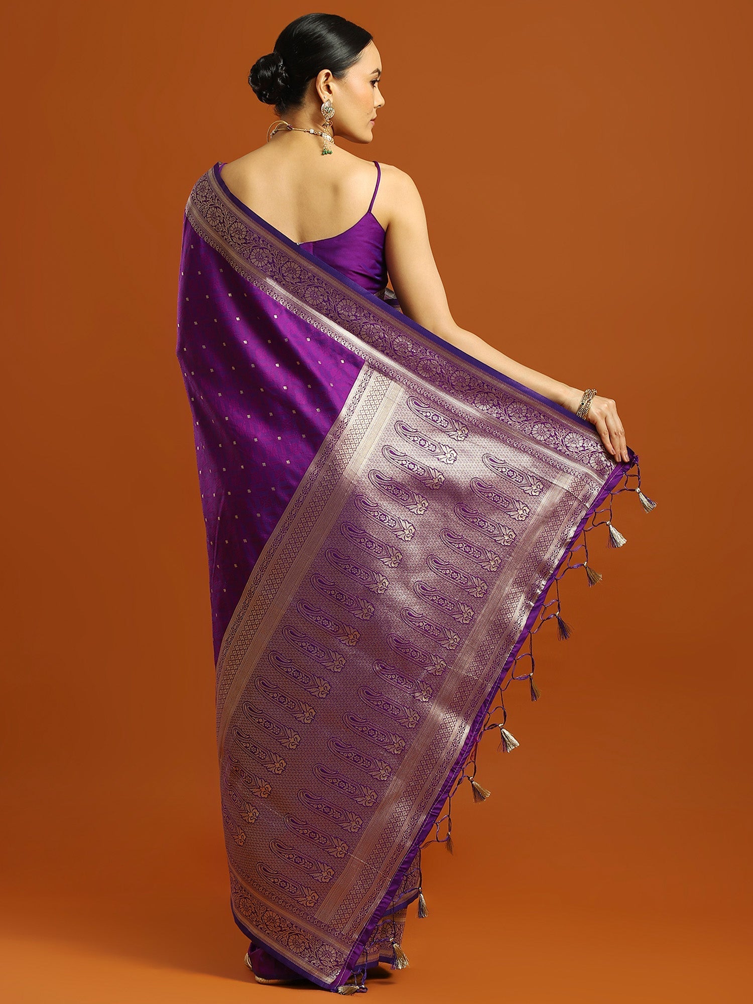Purple Banarasi Silk Saree - Ressa