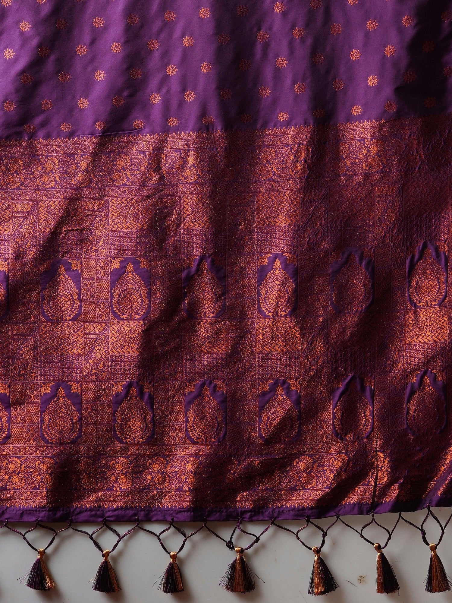 Purple Banarasi Silk Saree - Ressa