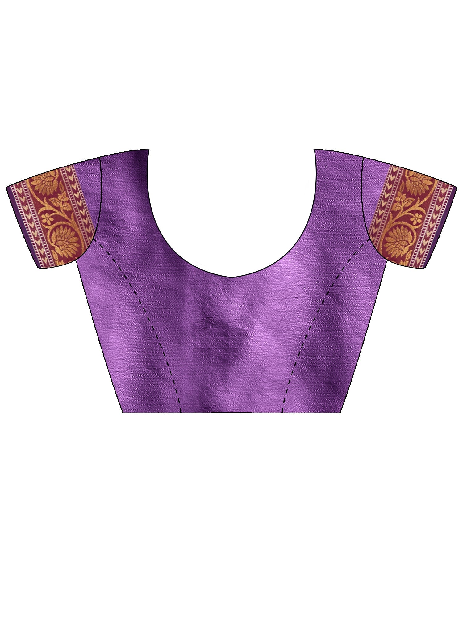 Purple Banarasi Silk Saree with Gold Zari Weave Saree - Ressa