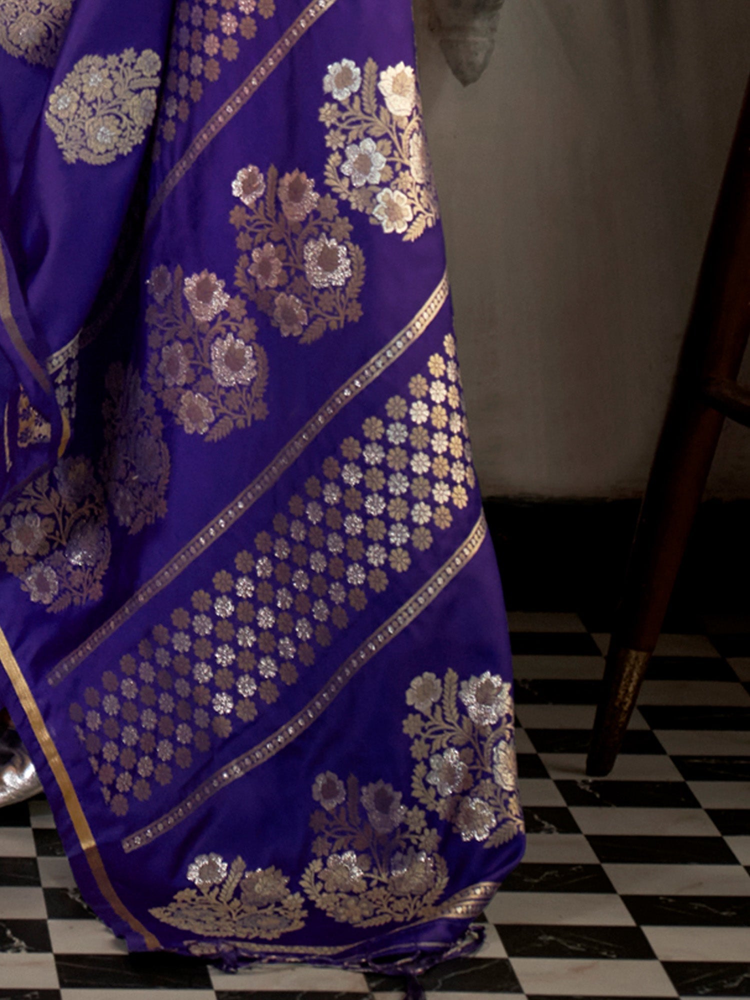 Purple Banarasi Silk Zari Woven Saree - Ressa