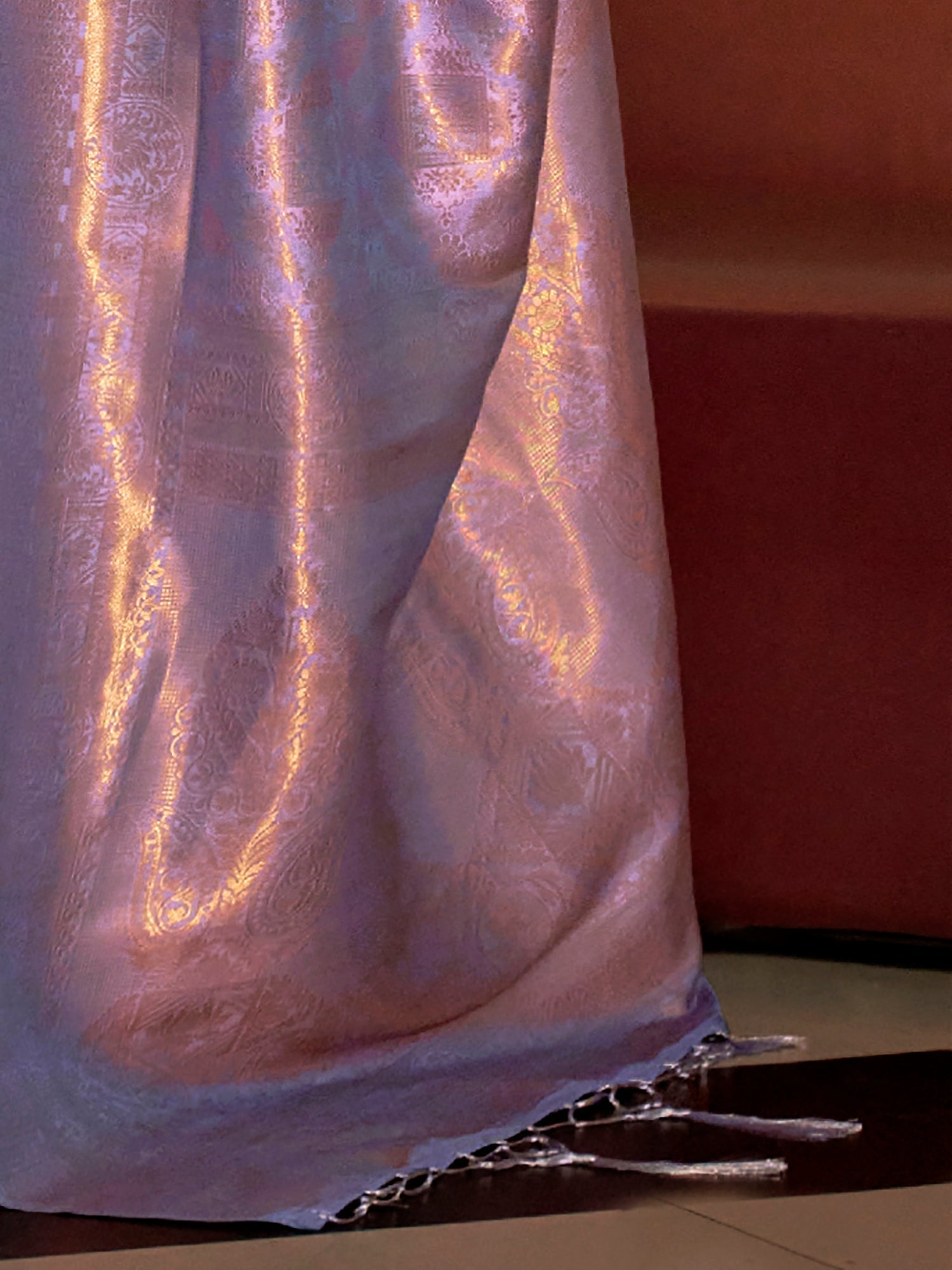 Purple Copper Jari Woven Kanjivaram Saree - Ressa