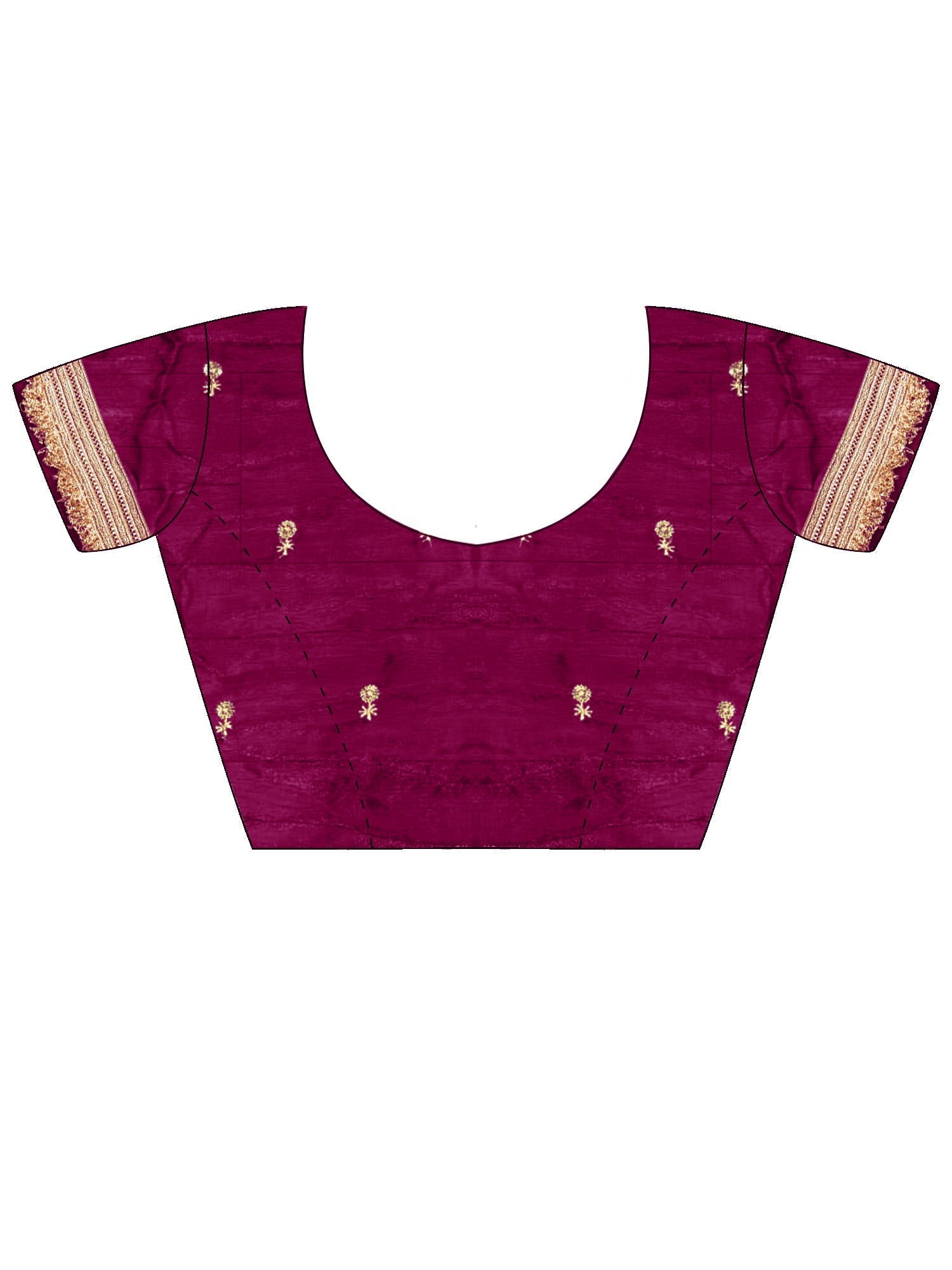 Purple Embroidered Organza Saree with Heavy Zari Border - Ressa