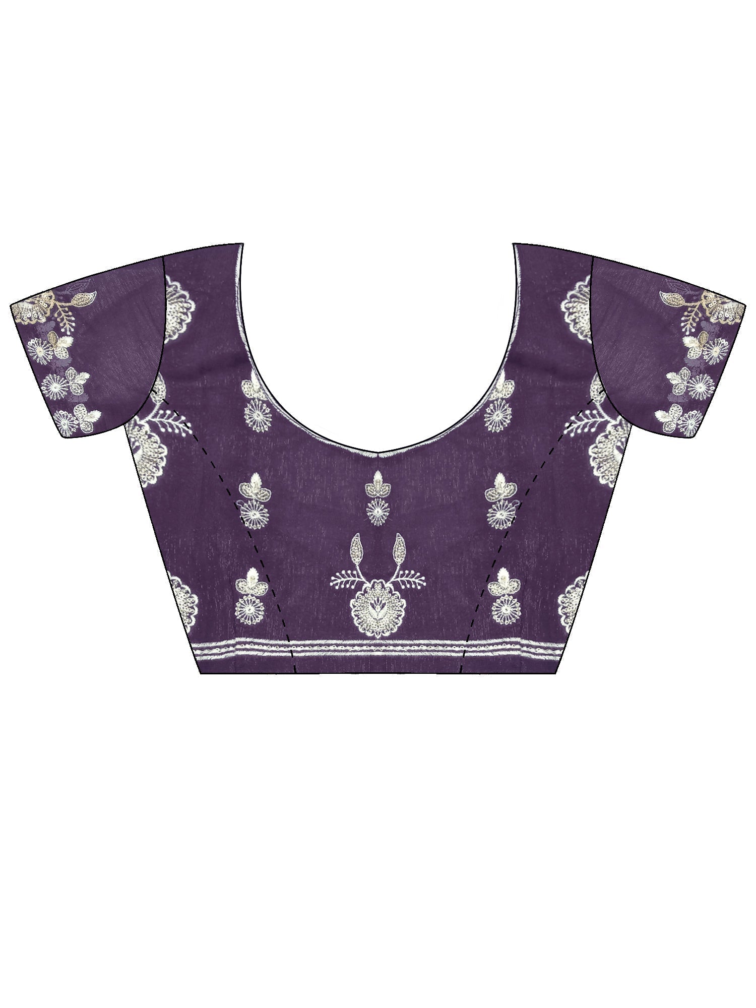 Purple Georgette Embroidered Saree - Ressa