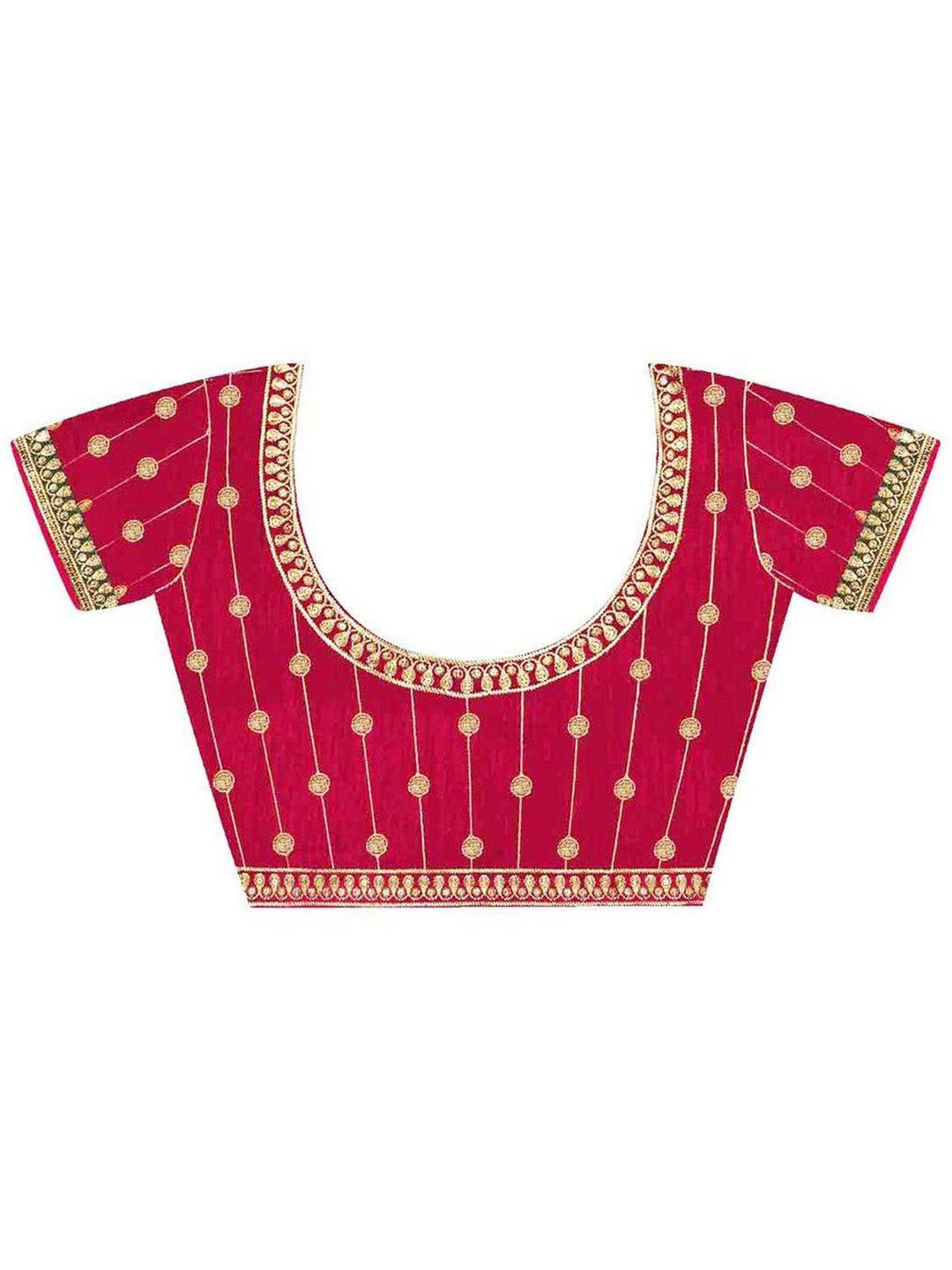 Purple Georgette Embroidery Scalloped Border Saree - Ressa