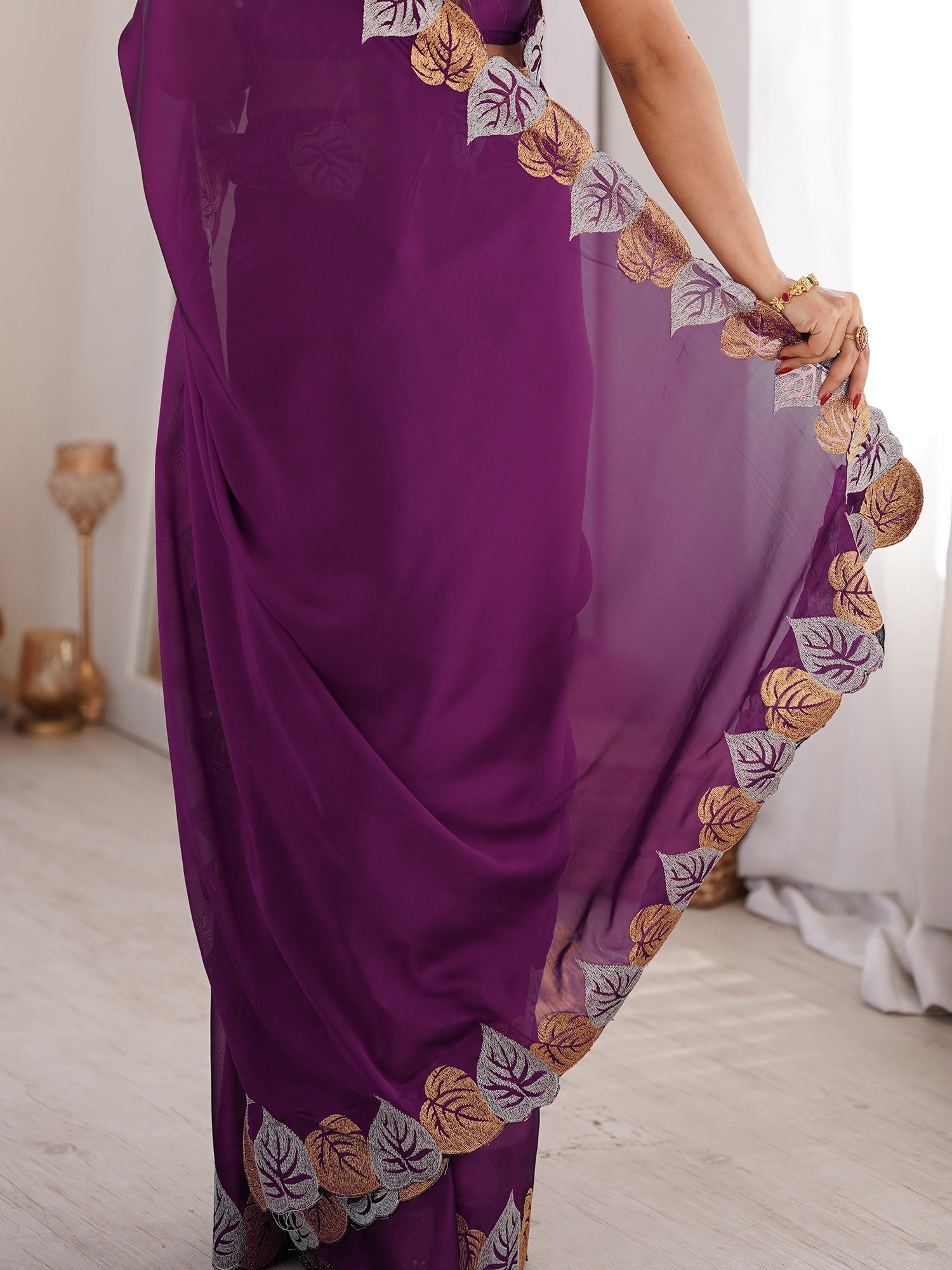 Purple Georgette Saree - Ressa