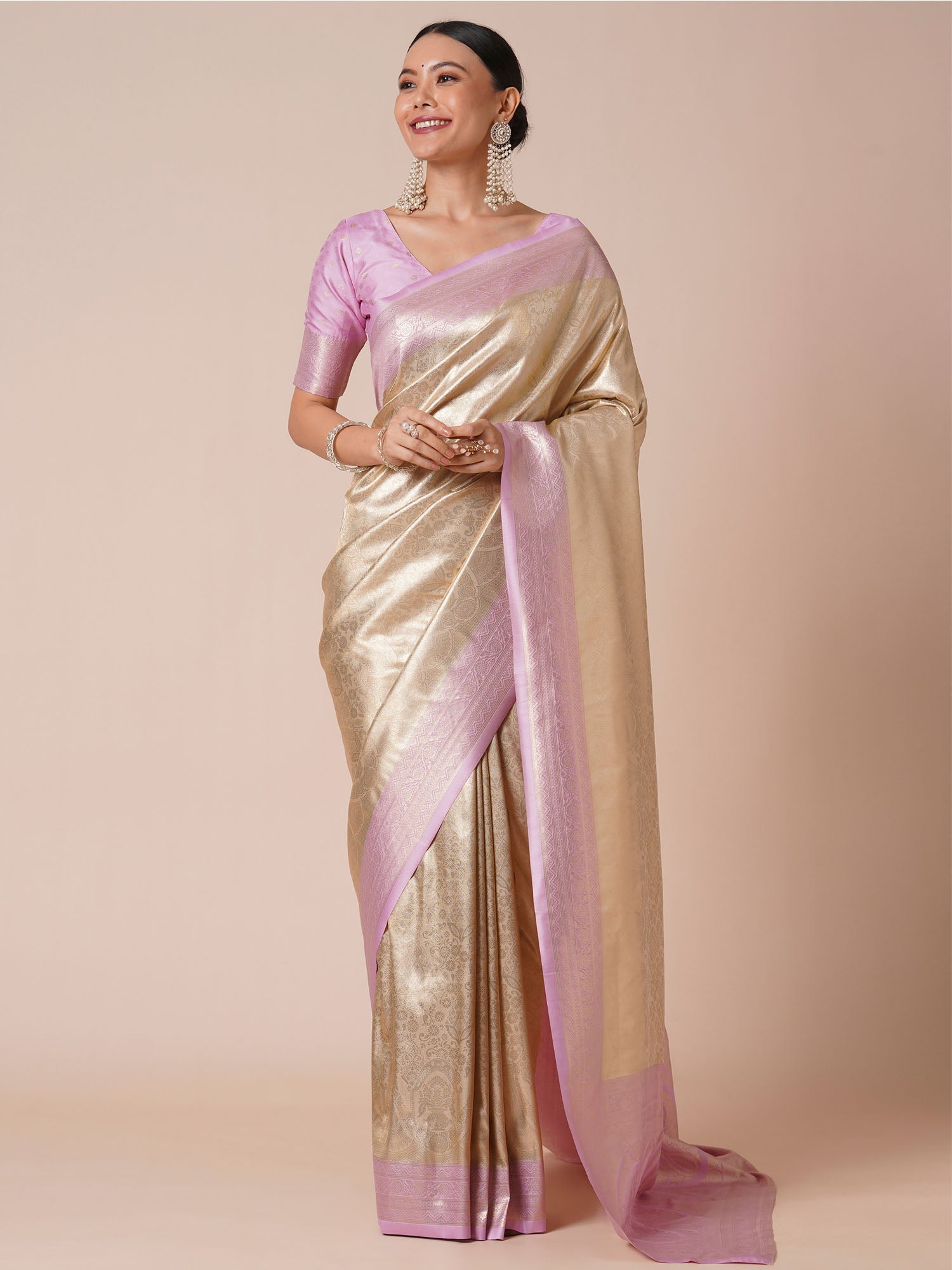 Purple Jari Silk Kanjivaram Saree - Ressa