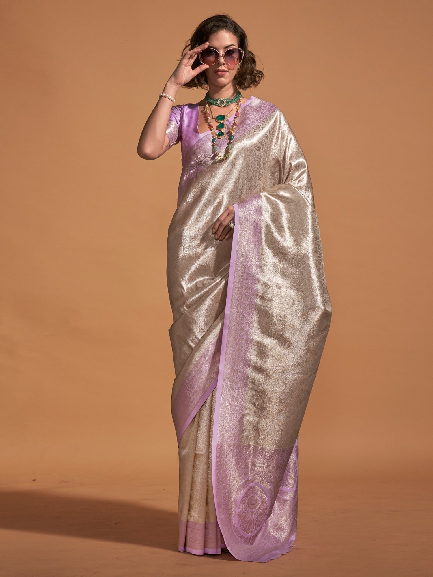 Purple Jari Silk Kanjivaram Saree - Ressa