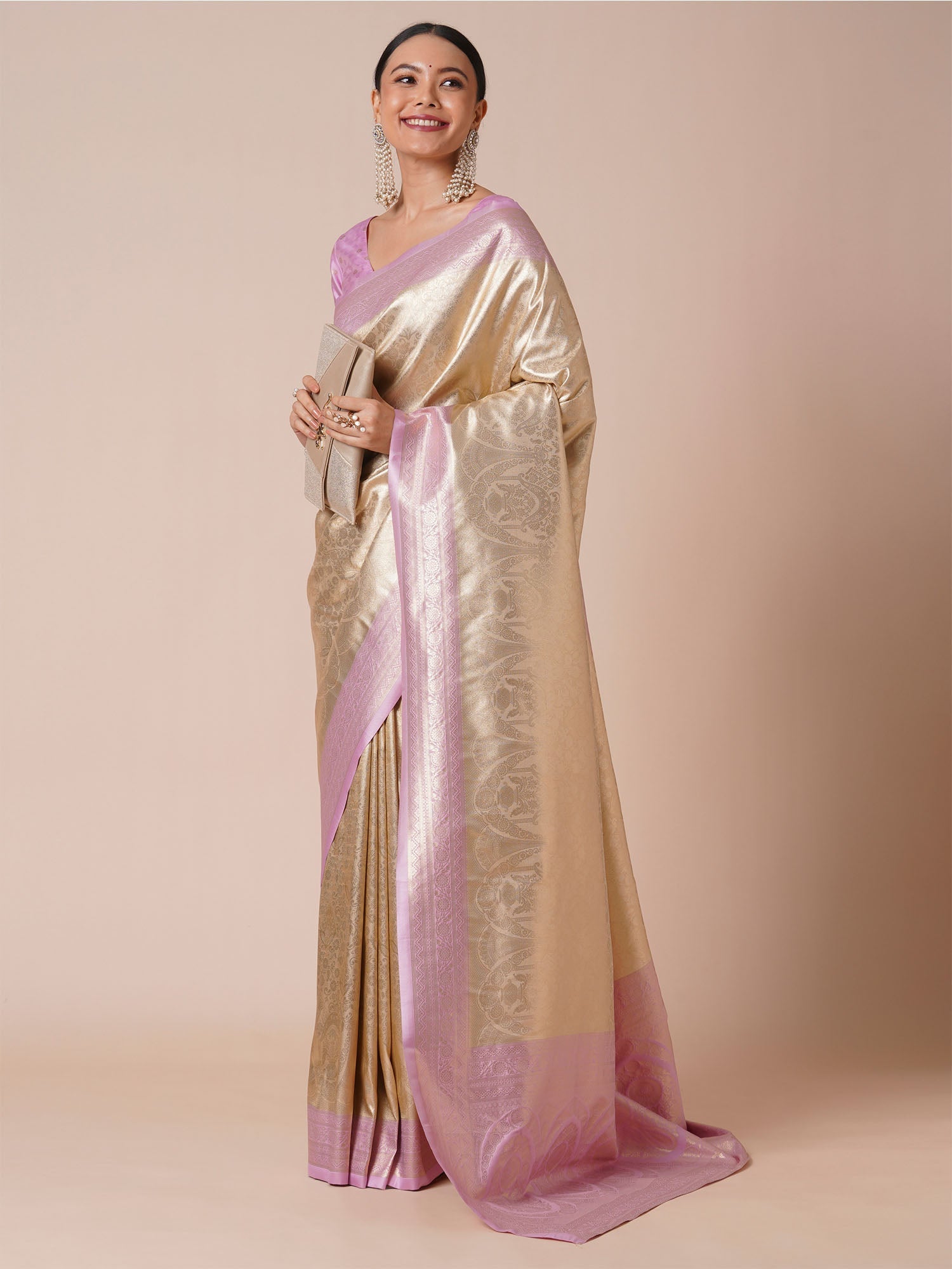 Purple Jari Silk Kanjivaram Saree - Ressa