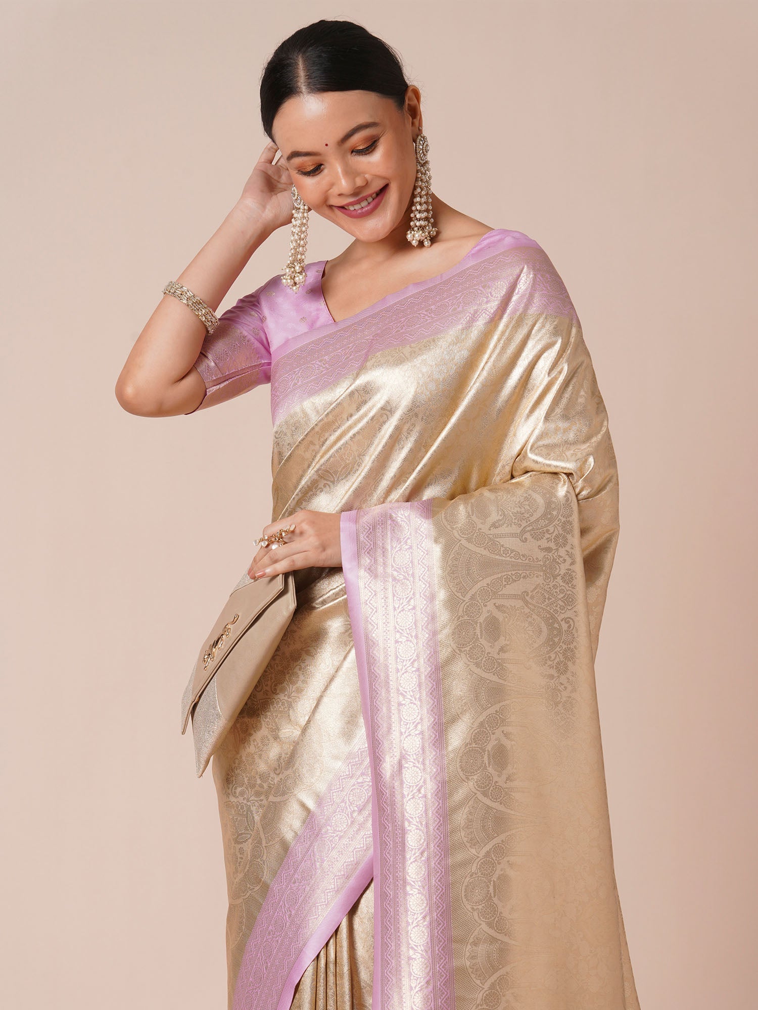 Purple Jari Silk Kanjivaram Saree - Ressa