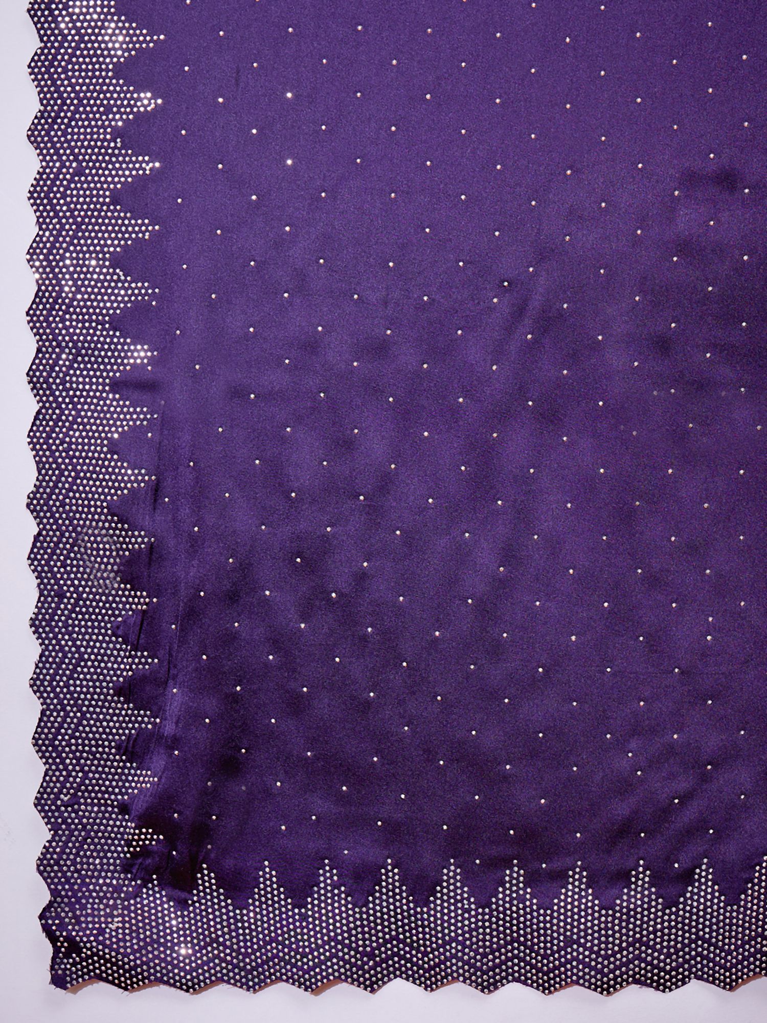 Purple Satin Silk Stone Work Saree - Ressa