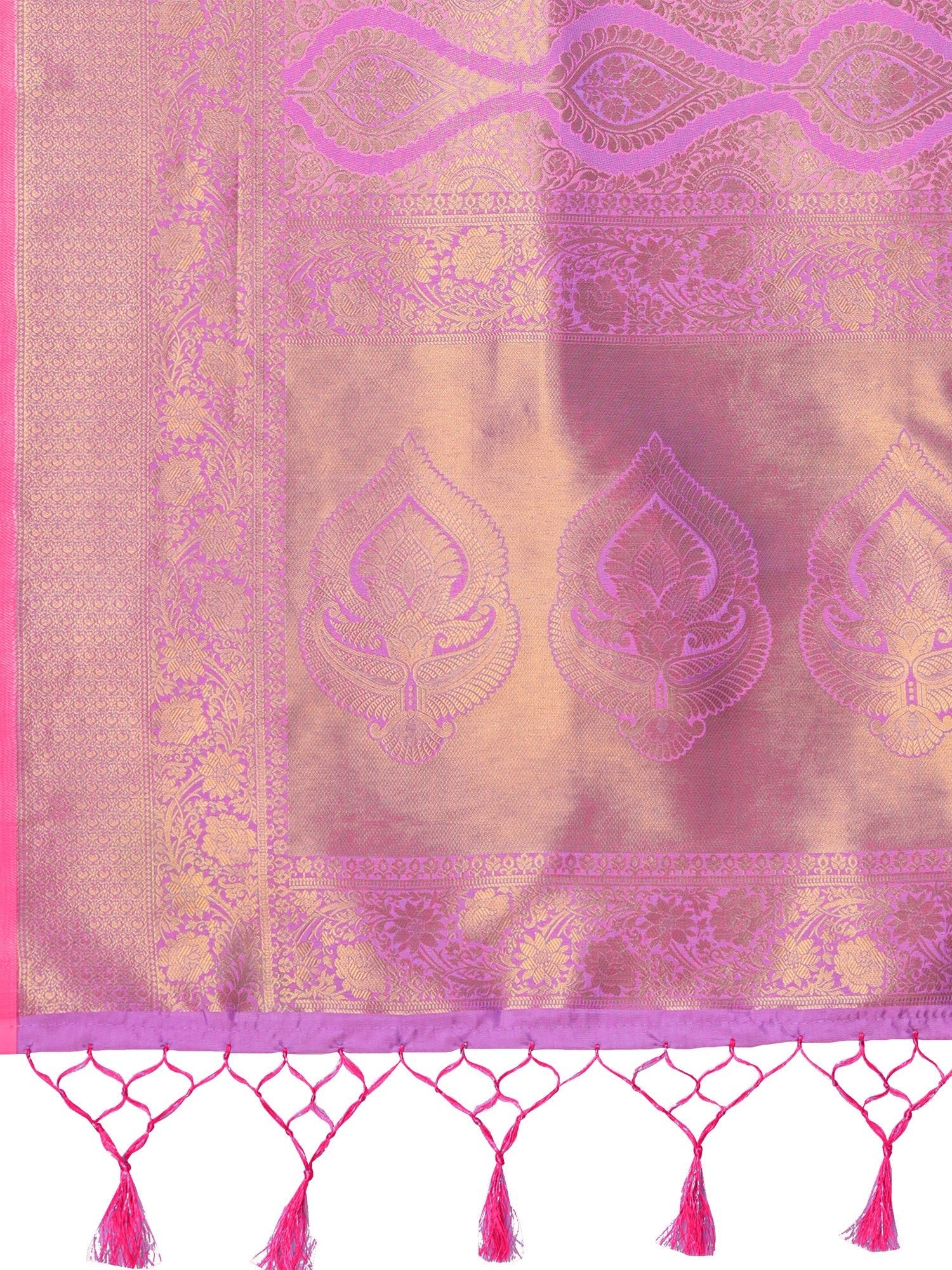 Purple Silk Blend Kanjeevavram Saree - Ressa