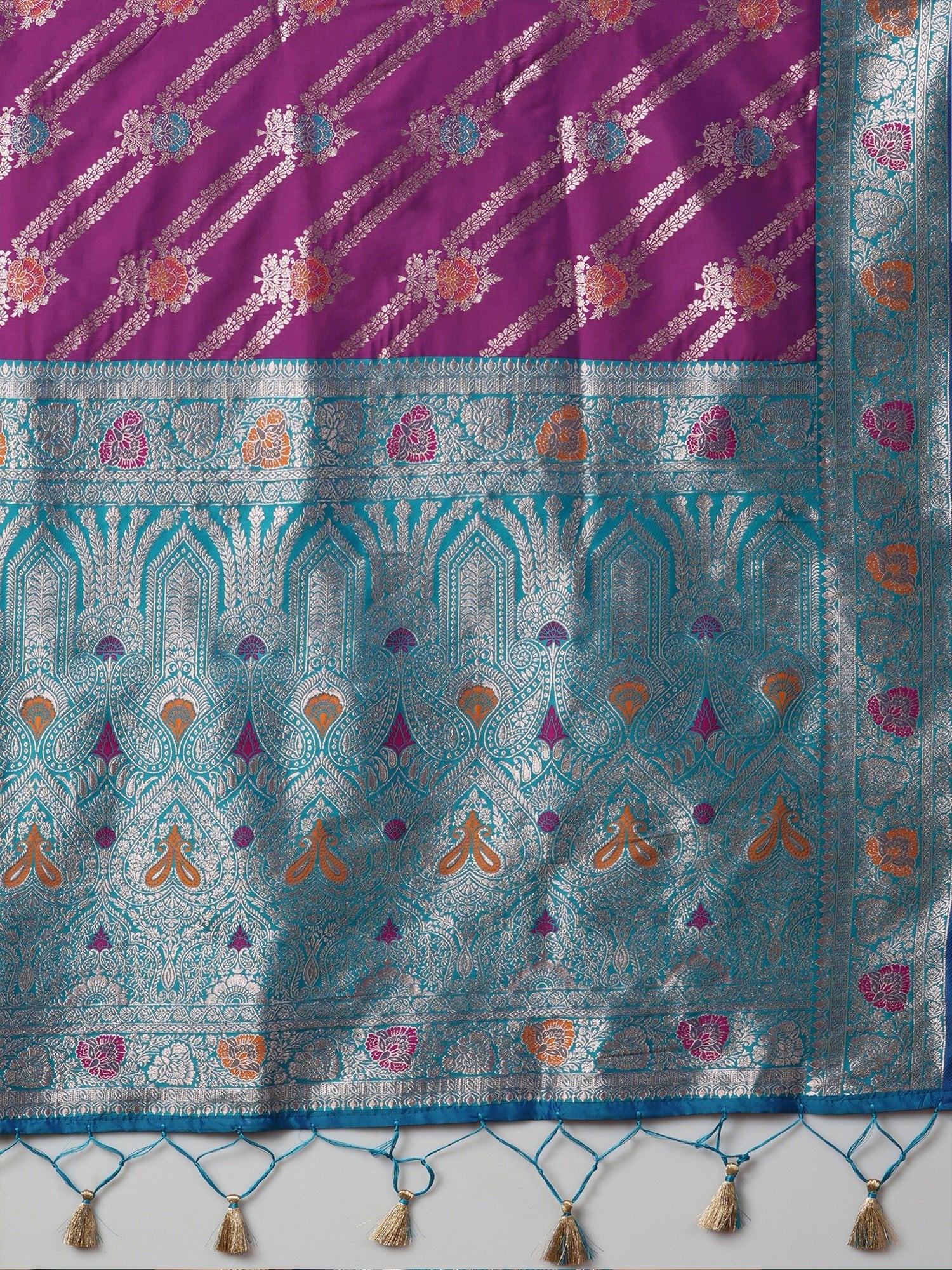 Purple Silk Leheriya Saree - Ressa