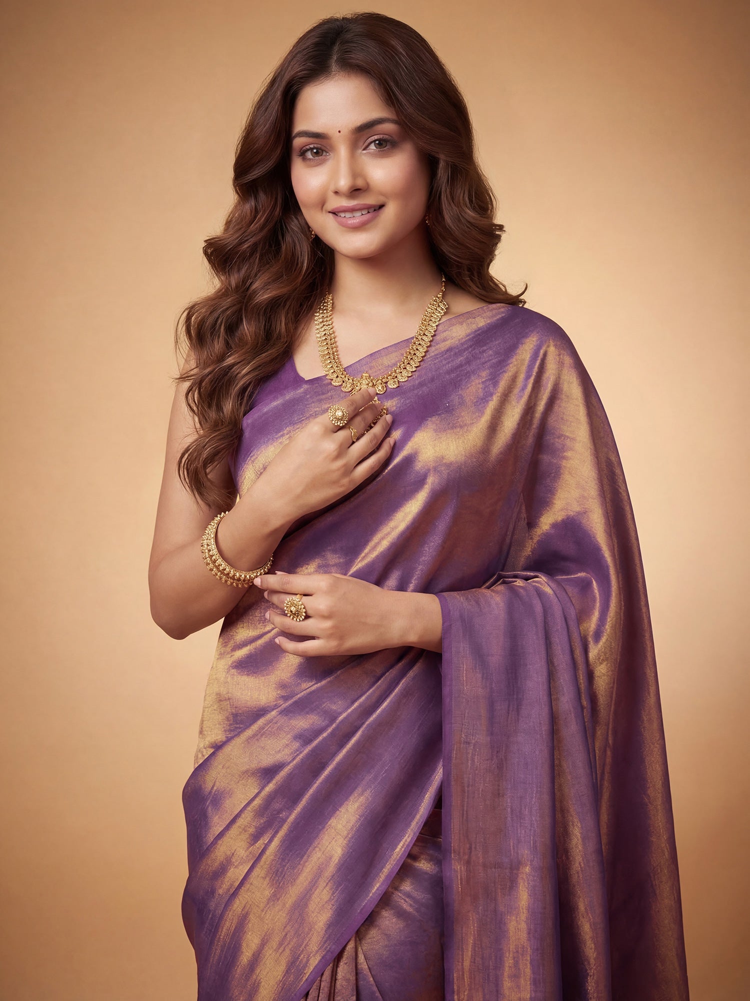 Purple Tissue Silk Saree - Ressa