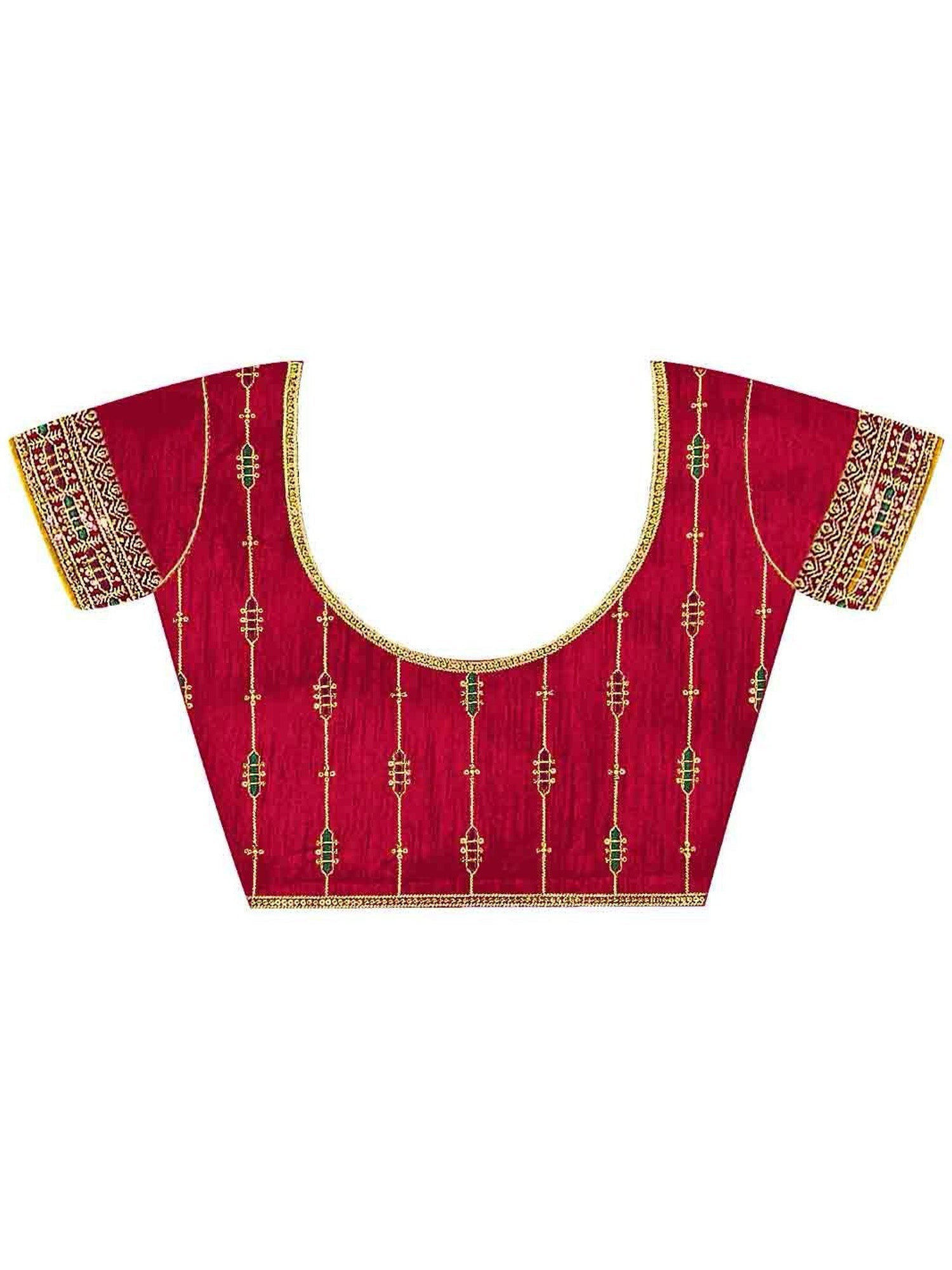 Purple Vichitra Silk Saree with Embroidered Border - Ressa