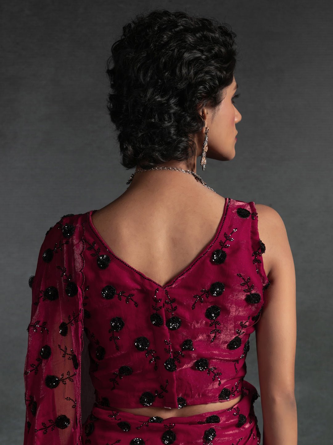 Radiant Magenta Satin Silk Saree - Ressa