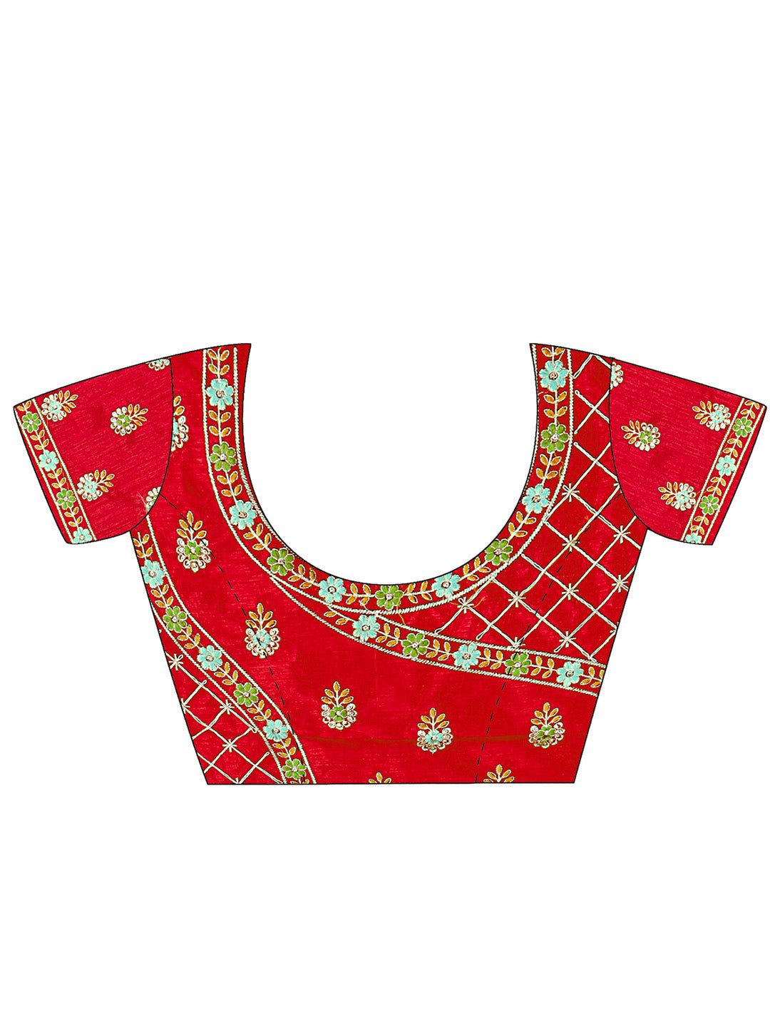Rama Green Georgette Bandhani Print Saree - Ressa