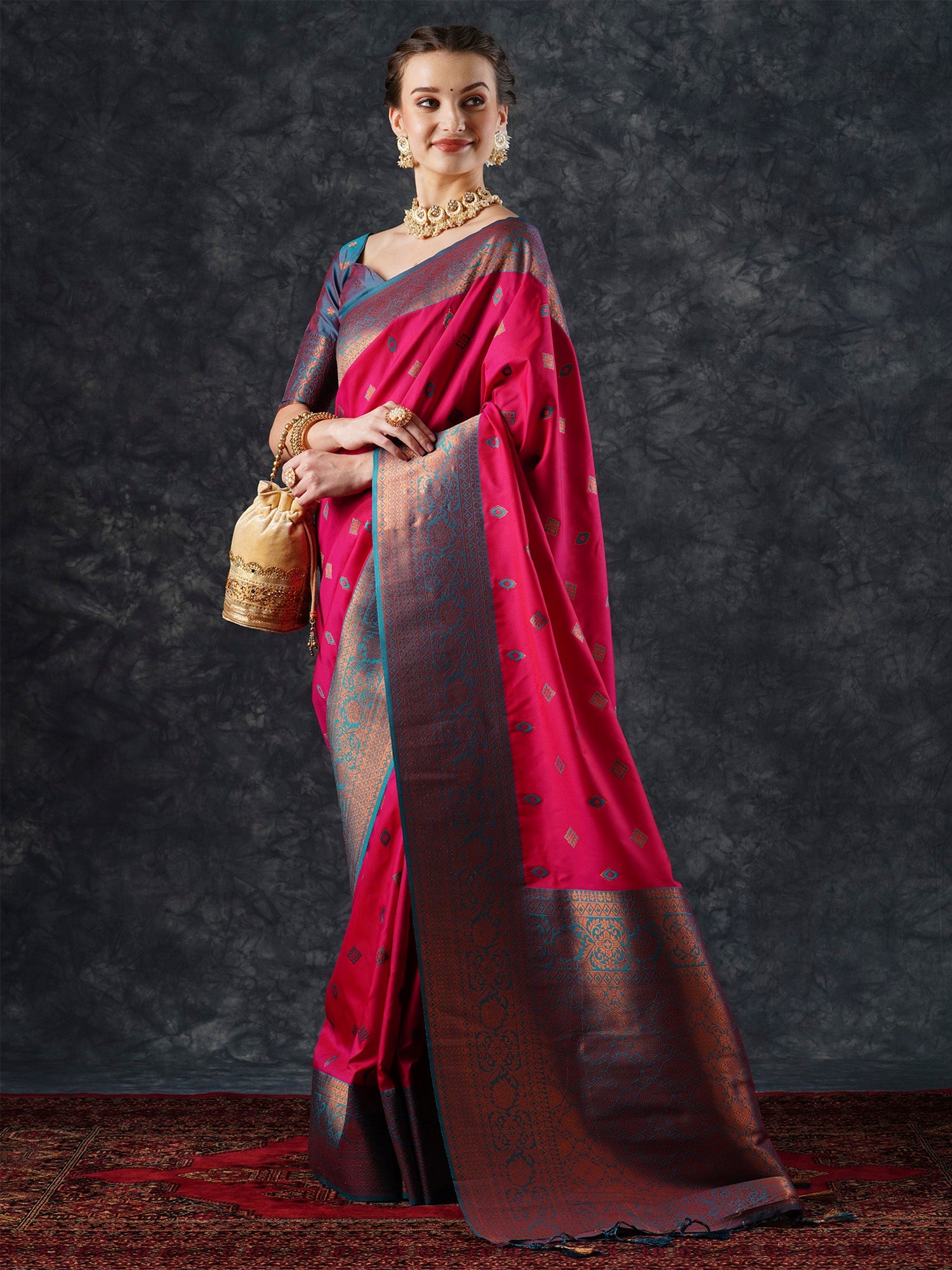 Rani Pink Banarasi Silk Saree - Ressa