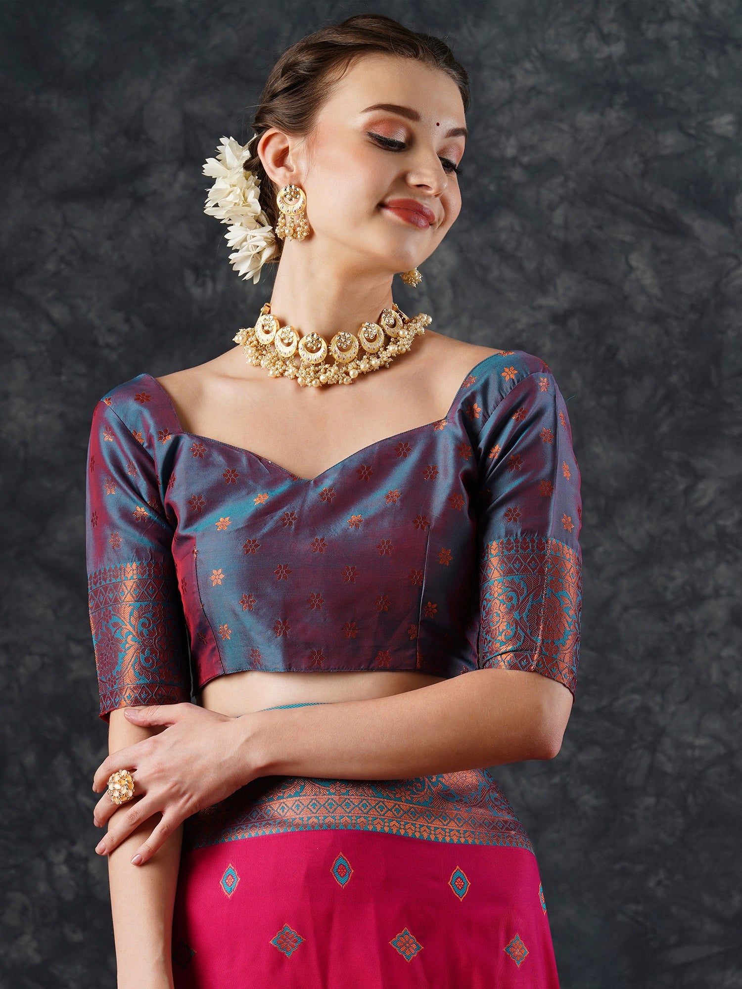 Rani Pink Banarasi Silk Saree - Ressa
