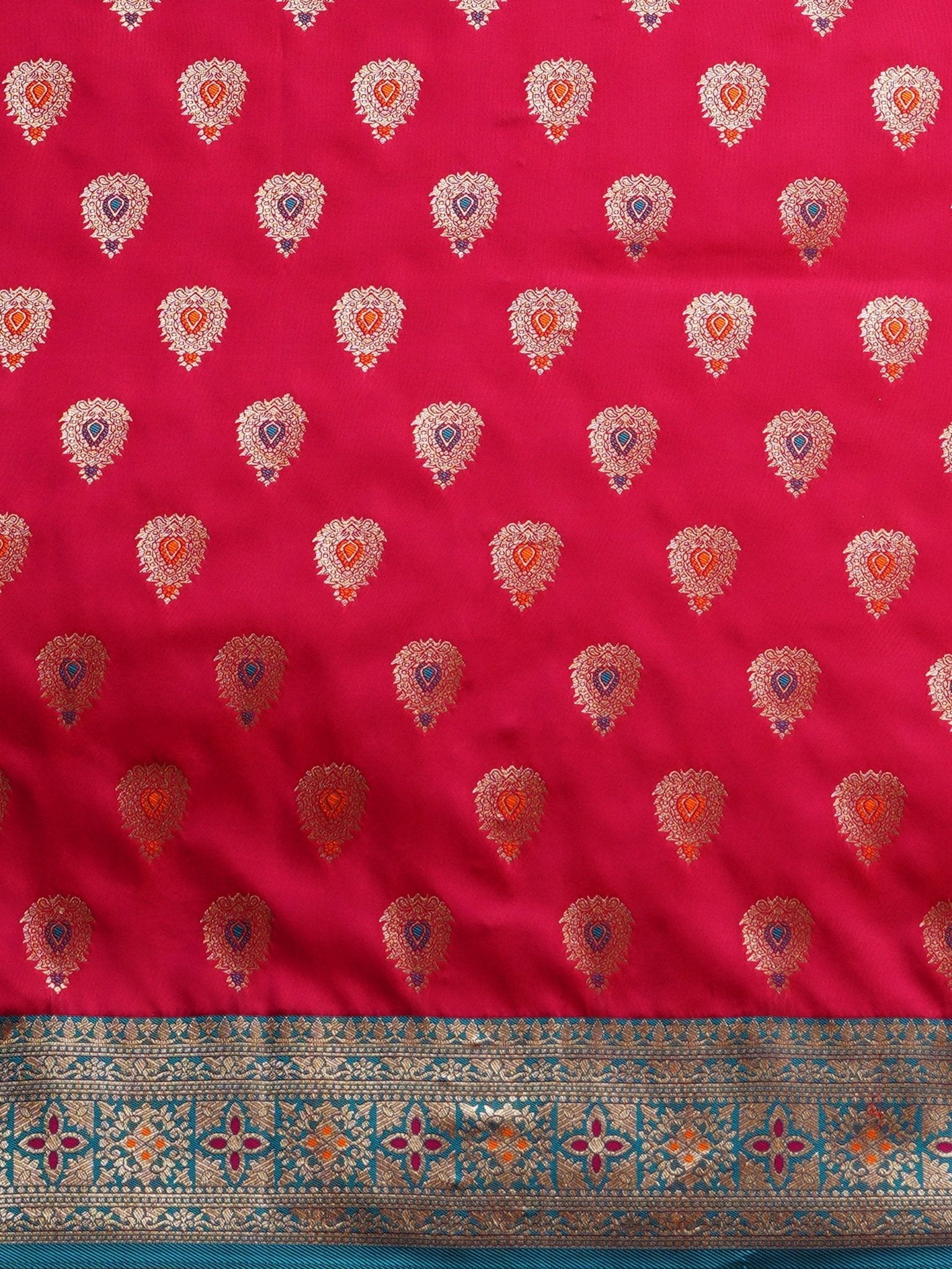 Rani Pink Banarasi Silk Saree with Meenakari Buti Saree - Ressa