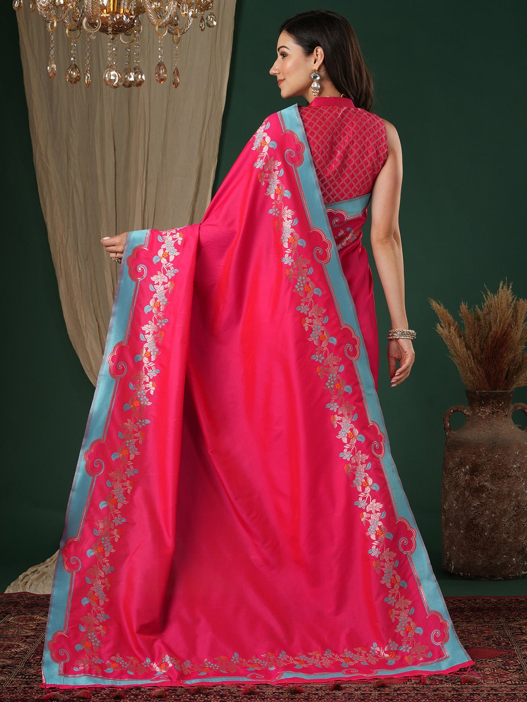 Rani Pink F soft Silk Saree - Ressa