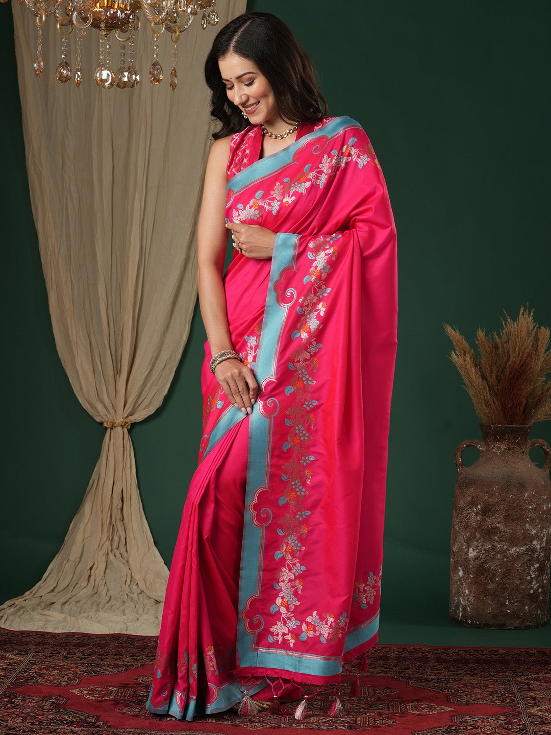 Rani Pink F soft Silk Saree - Ressa