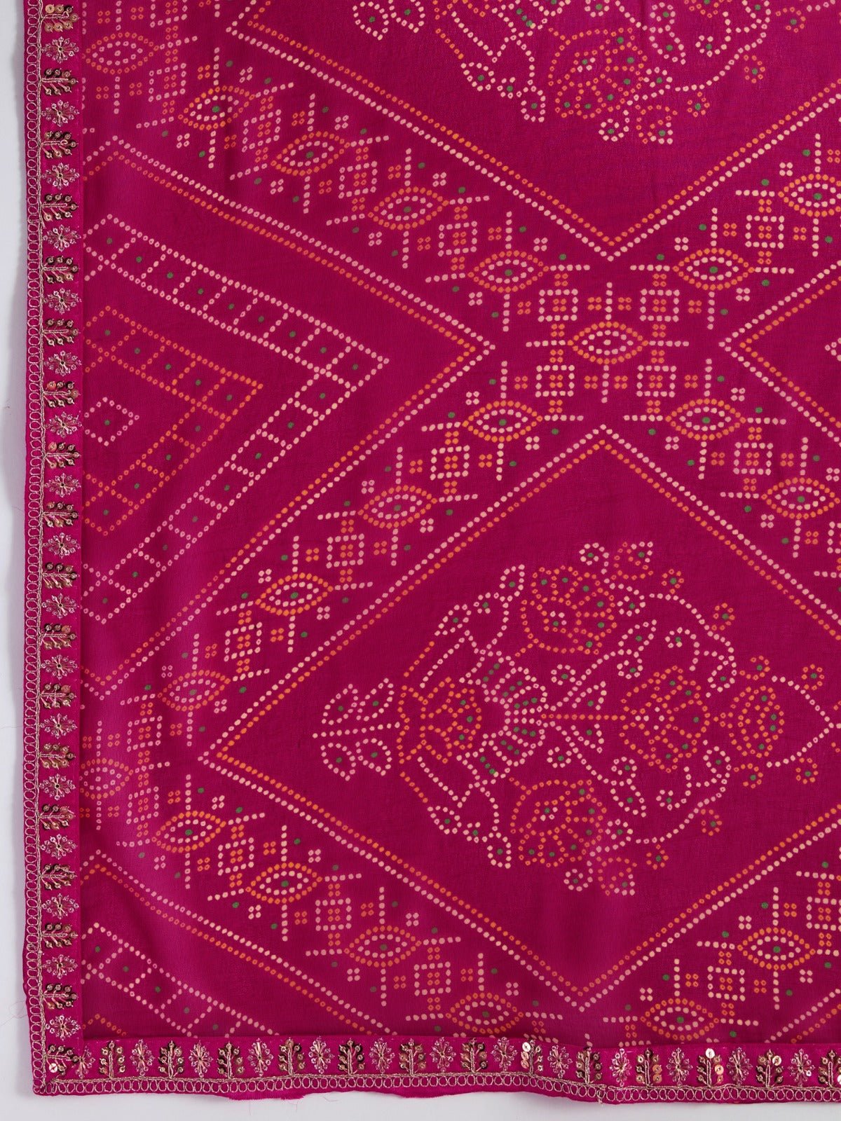 Rani Pink Georgette Bandhani Saree - Ressa