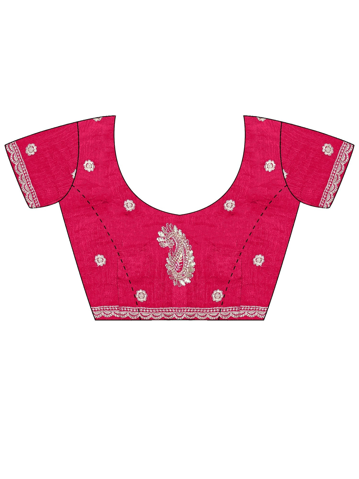 Rani Pink Georgette Silk Blend Saree - Ressa