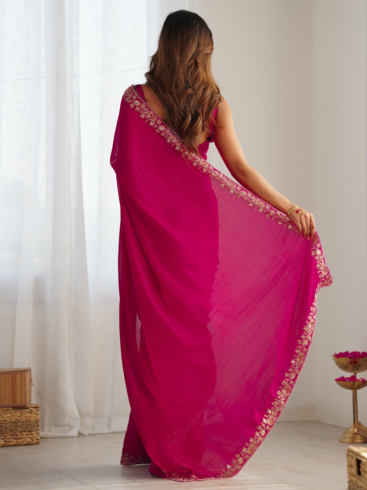 Rani Pink Silk Saree - Ressa